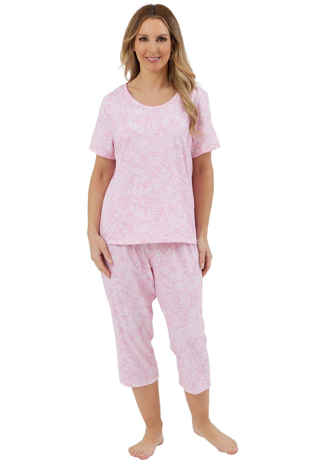 Marlon Floral Print Short Sleeve Pyjama - Pink 1 Shaws Department Stores