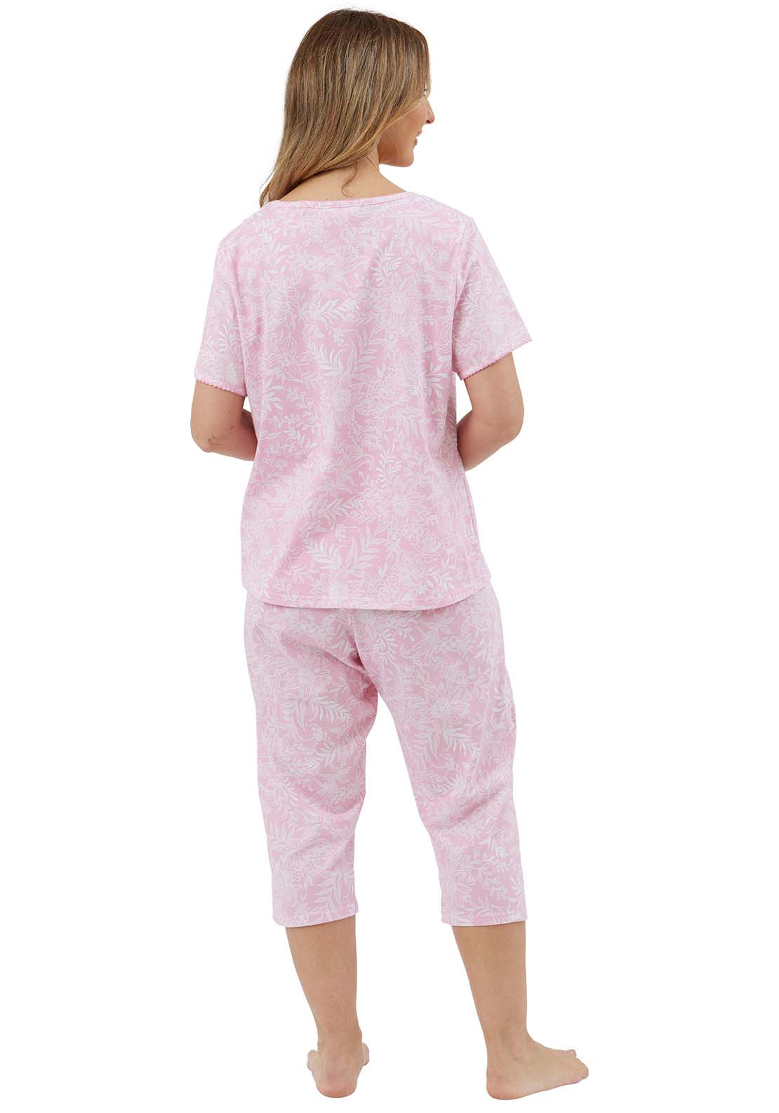 Marlon Floral Print Short Sleeve Pyjama - Pink 3 Shaws Department Stores