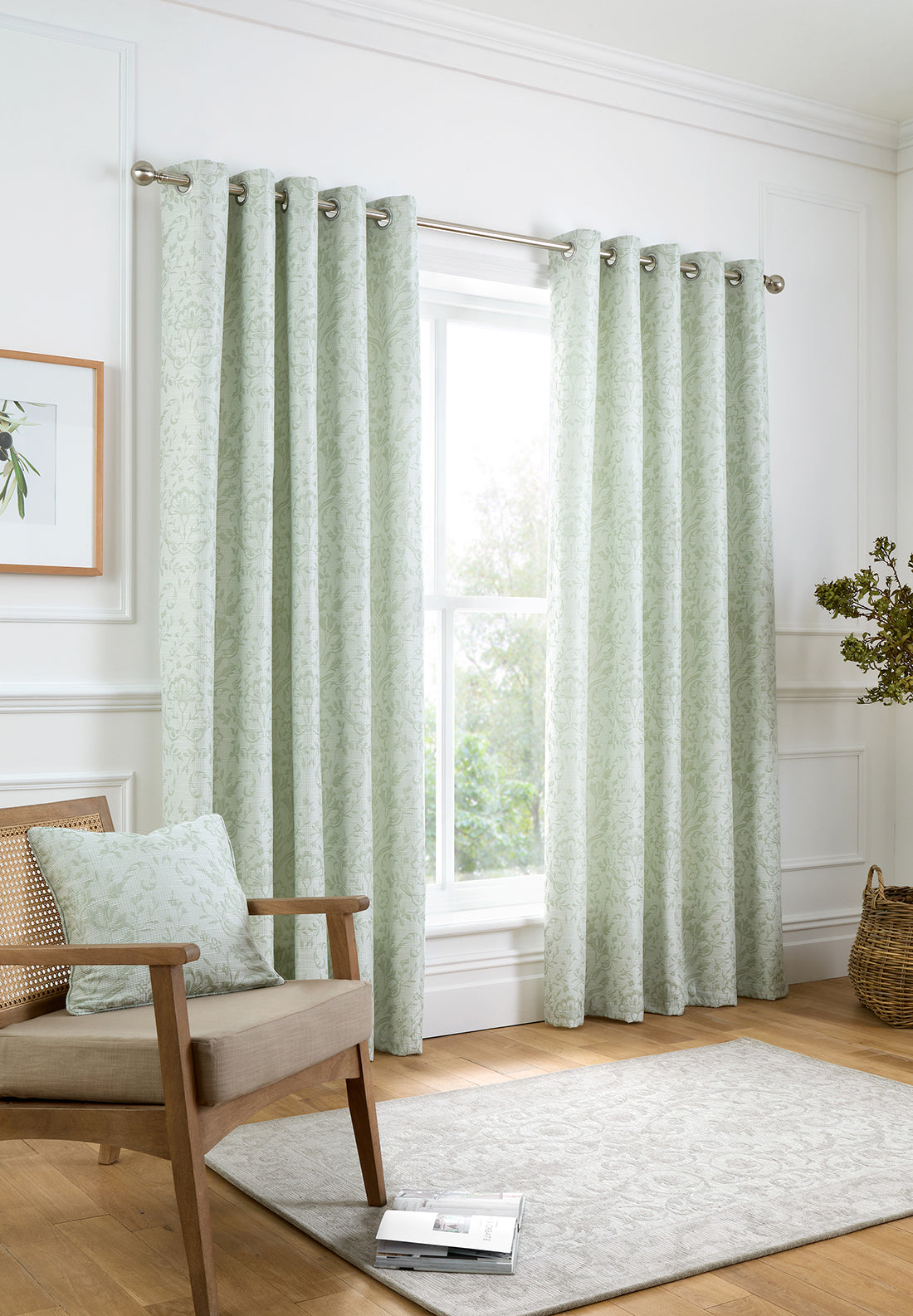 The Home Collection Mabel Thermal Readymade Curtains - Sage 1 Shaws Department Stores