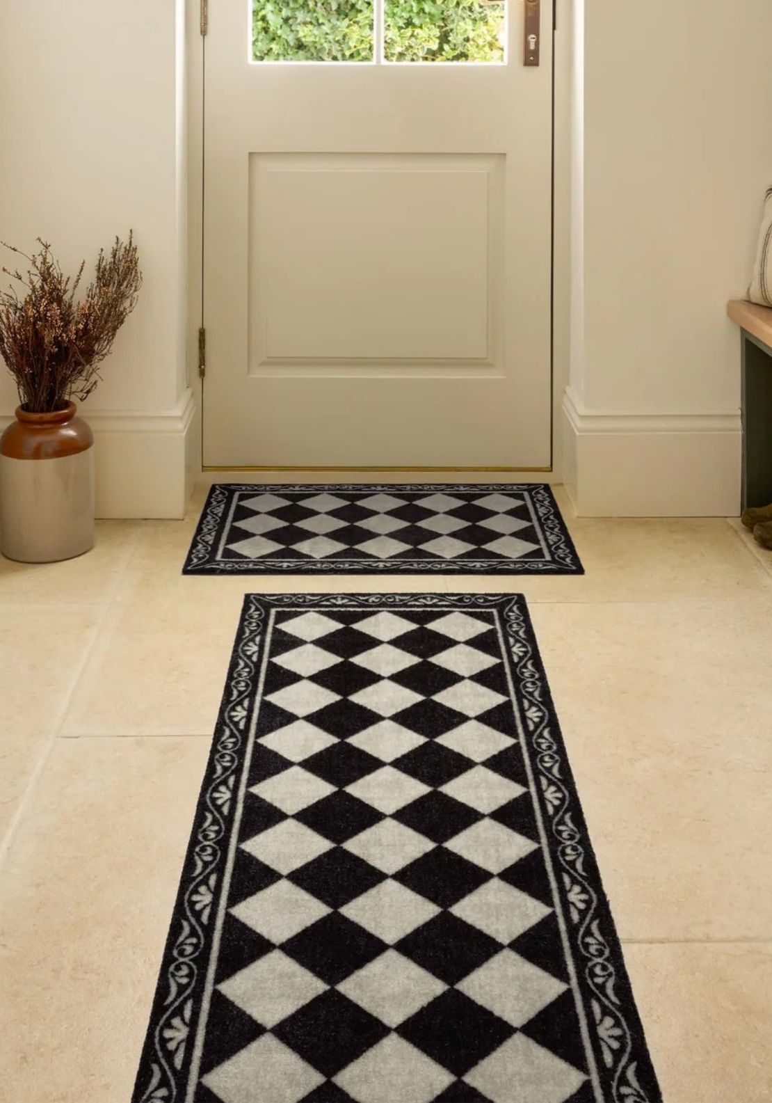 My Mat Manor Tile Doormat - Black 2 Shaws Department Stores