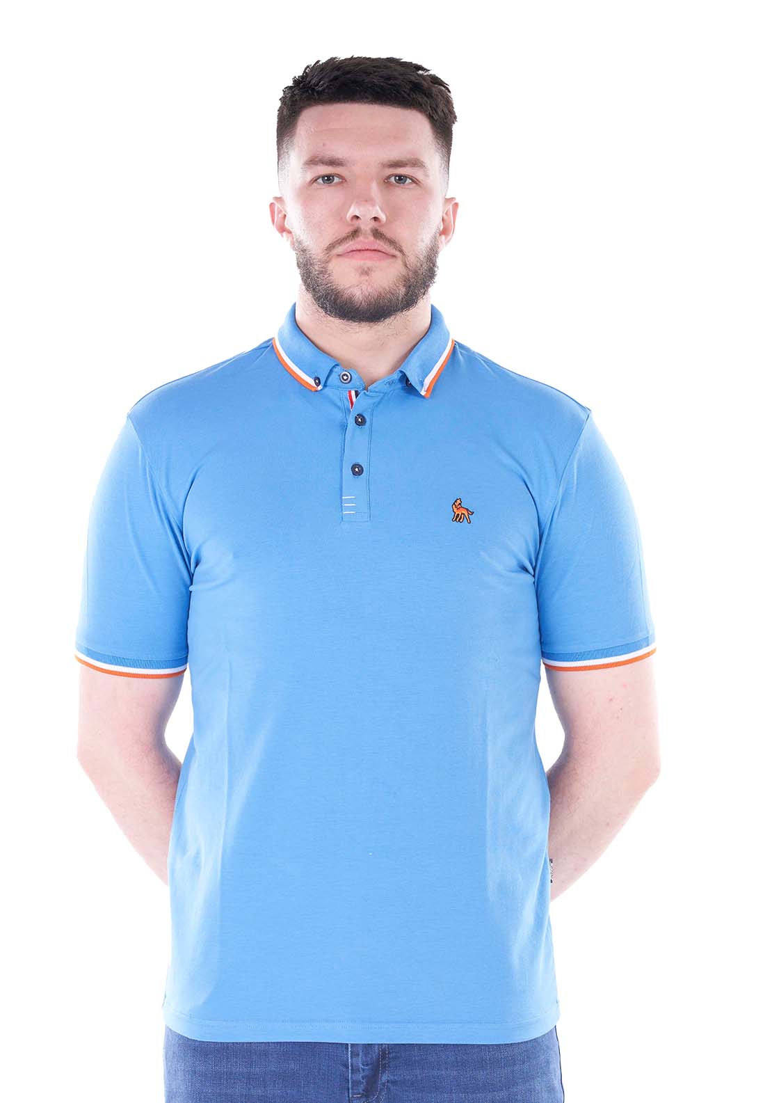 Mineral Maraca Polo Shirt - Azore Blue 1 Shaws Department Stores