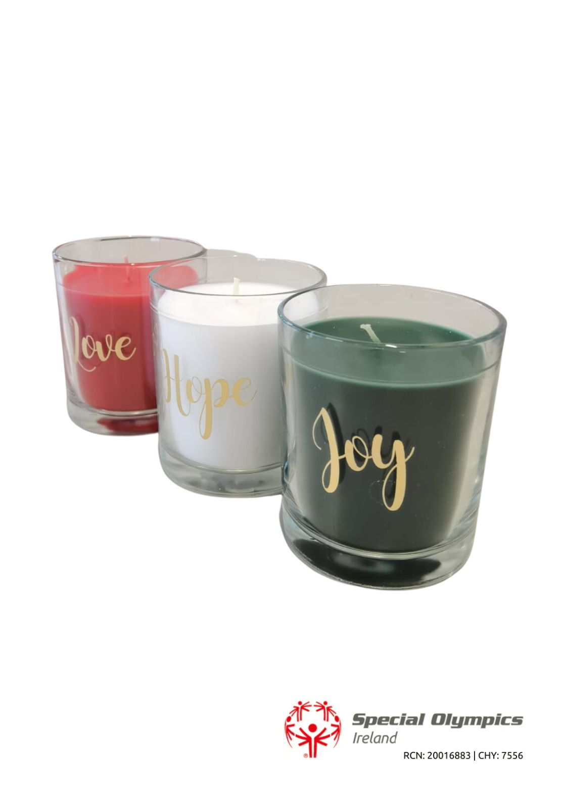 Set of 3 Candles Supporting Special Olympics Ireland - €1 donated from every sale