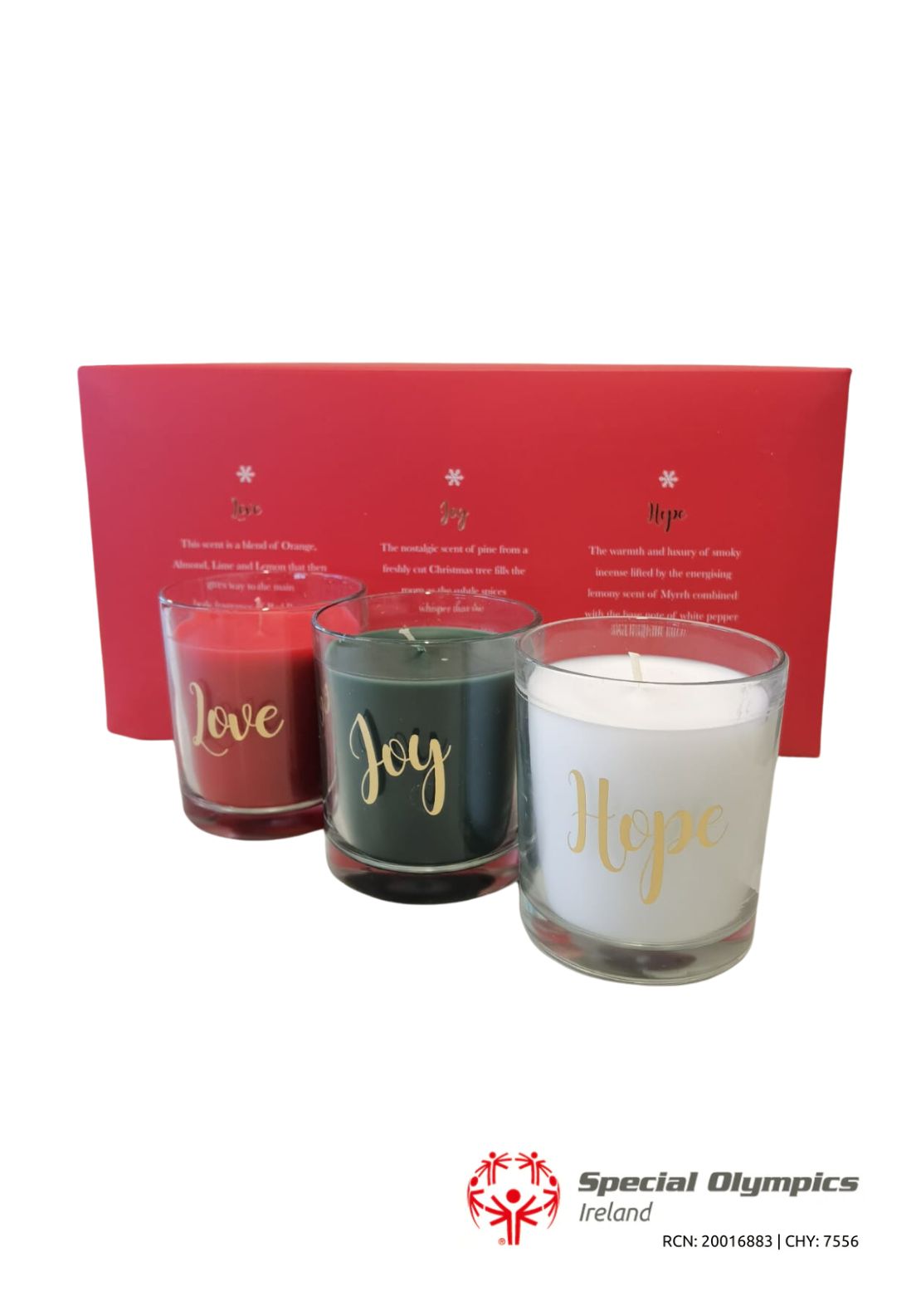 Set of 3 Candles Supporting Special Olympics Ireland - €1 donated from every sale