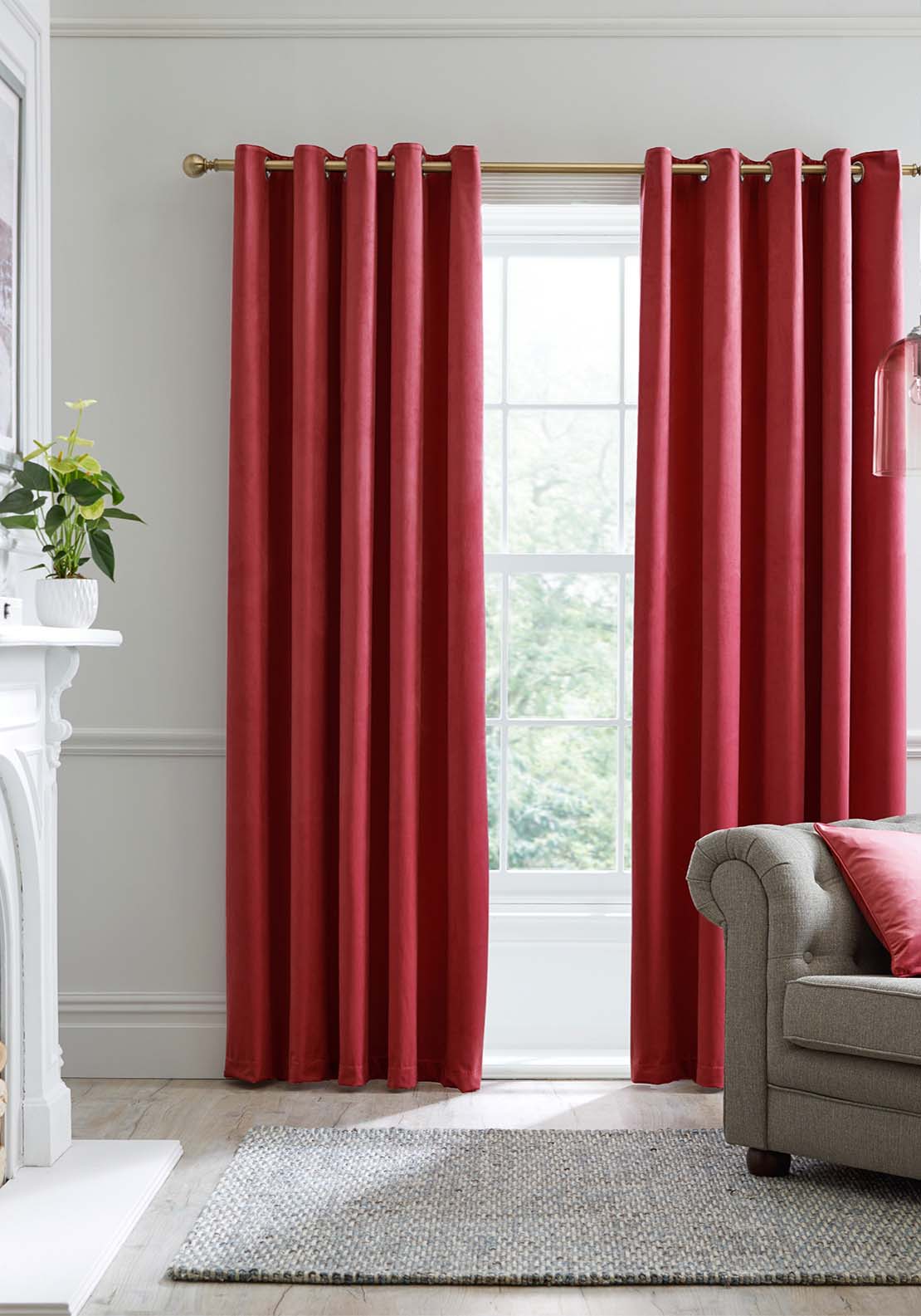 The Home Collection Montreal Blackout Thermal Curtains - Red 1 Shaws Department Stores