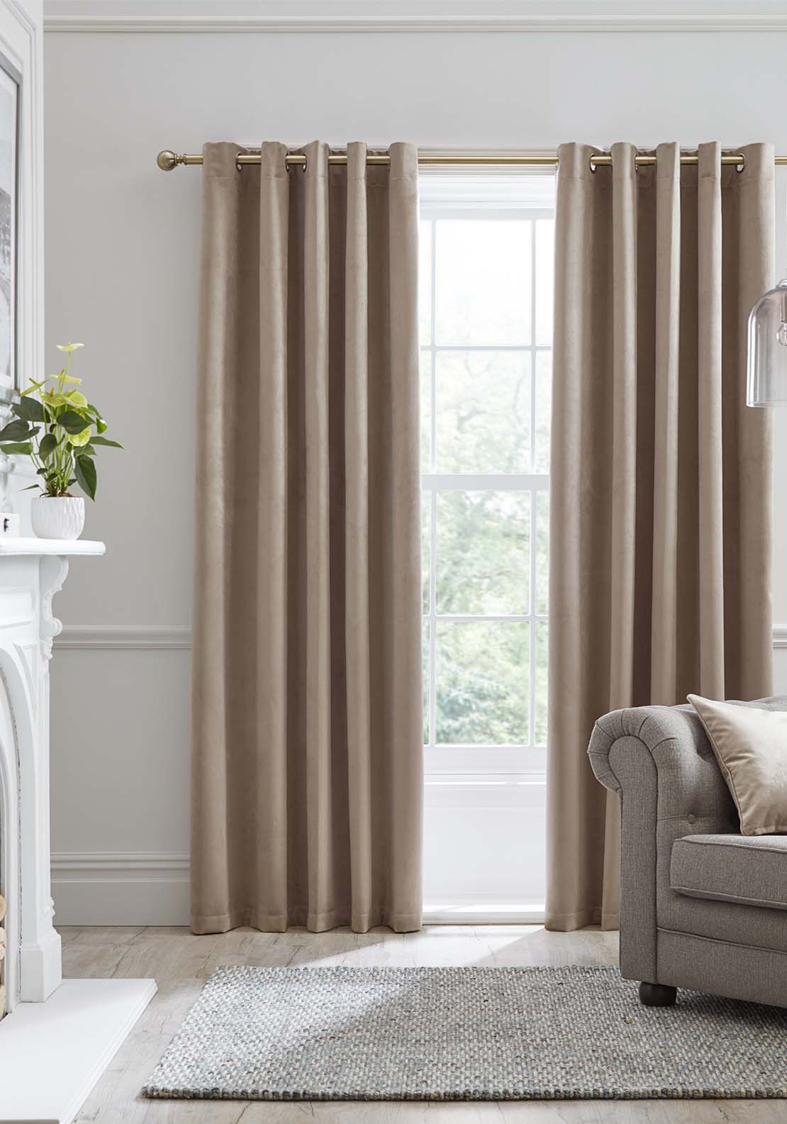 The Home Collection Montreal Blackout Thermal Curtains - Linen 1 Shaws Department Stores