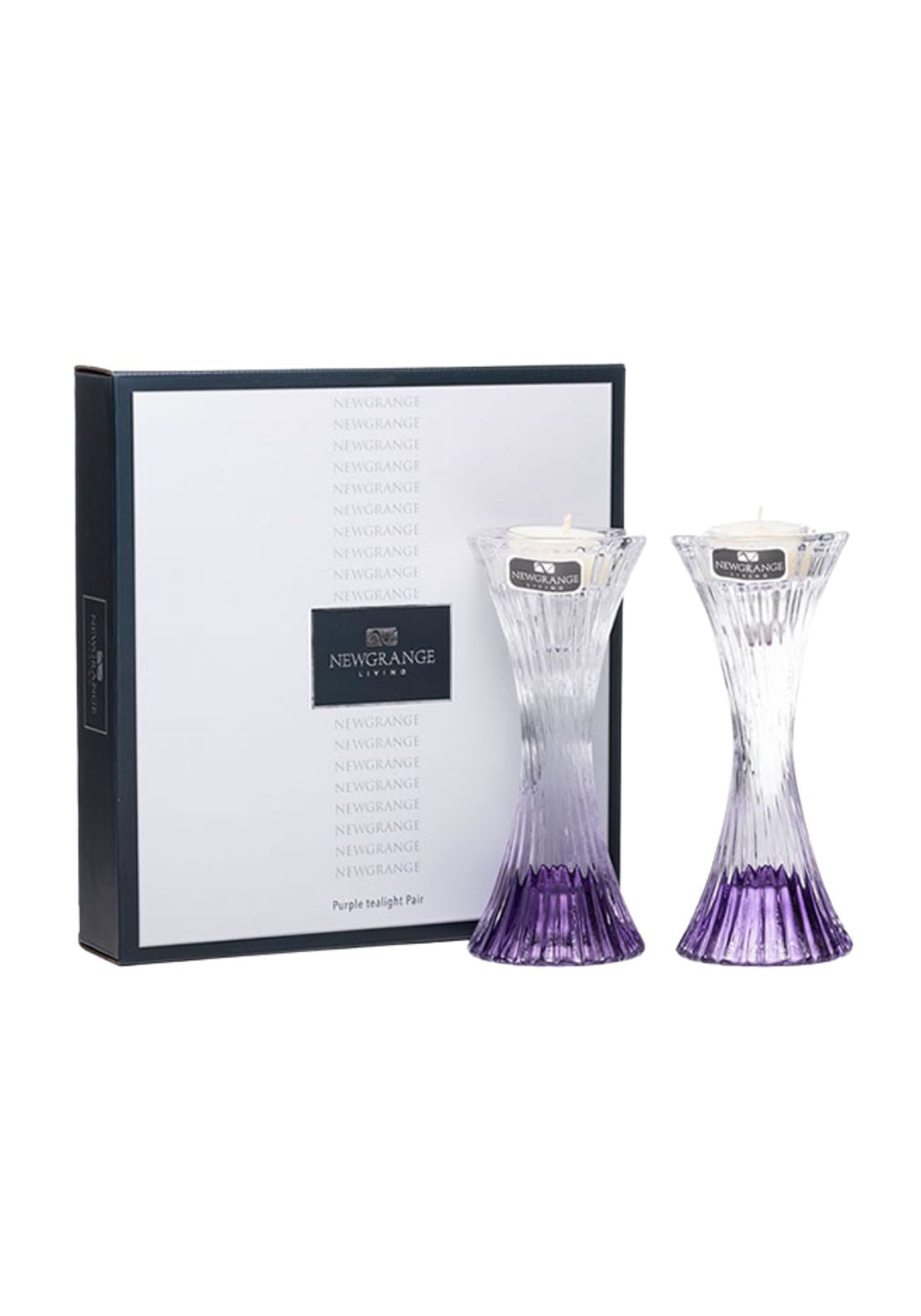 Newgrange Living Tea Light Holder Pair - Purple 1 Shaws Department Stores
