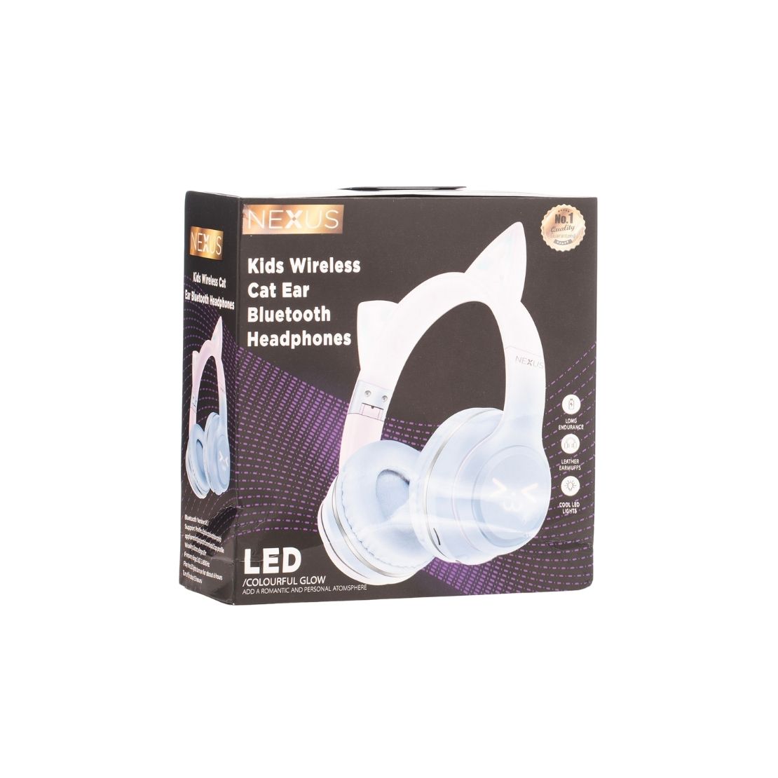 Nexus Kids Wireless Cat Ear Childrens Bluetooth Headphones - Blue-pink 2 Shaws Department Stores
