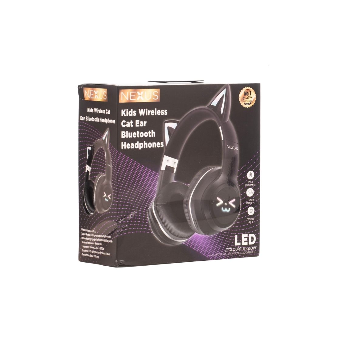 Nexus Kids Wireless Cat Ear Childrens Bluetooth Headphones - Black 2 Shaws Department Stores