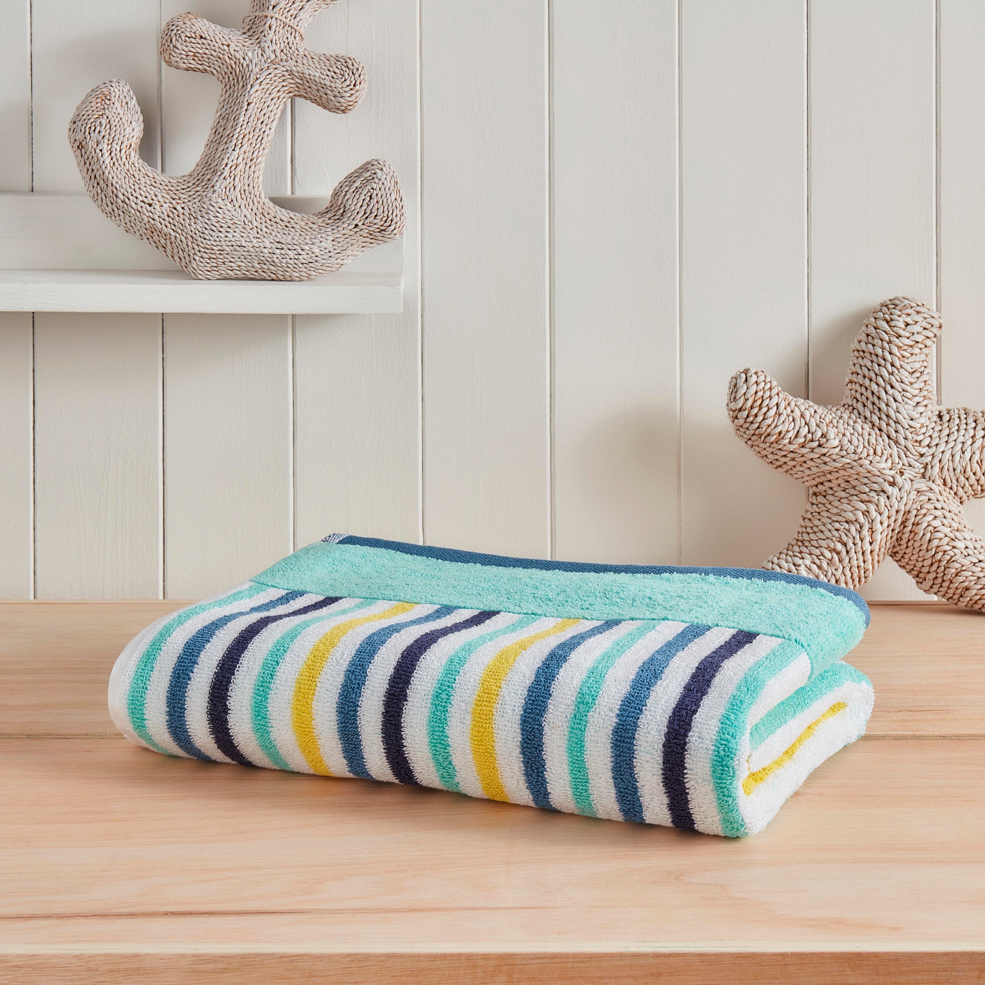 Fusion Nautical Stripe Bath Towel 3 Shaws Department Stores