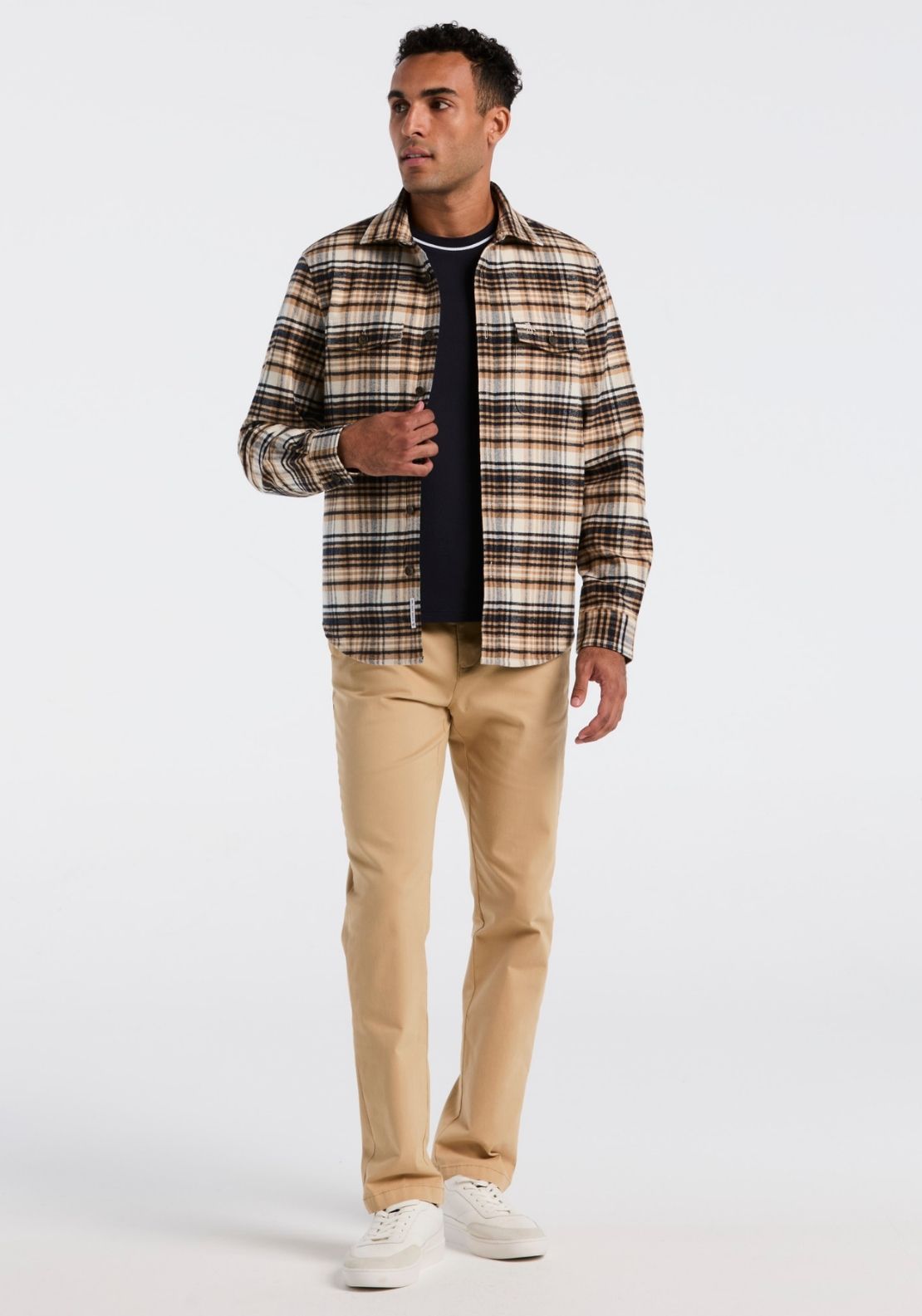 Original Quilted Plaid Shirt Jacket with Pete Logo - Birch
