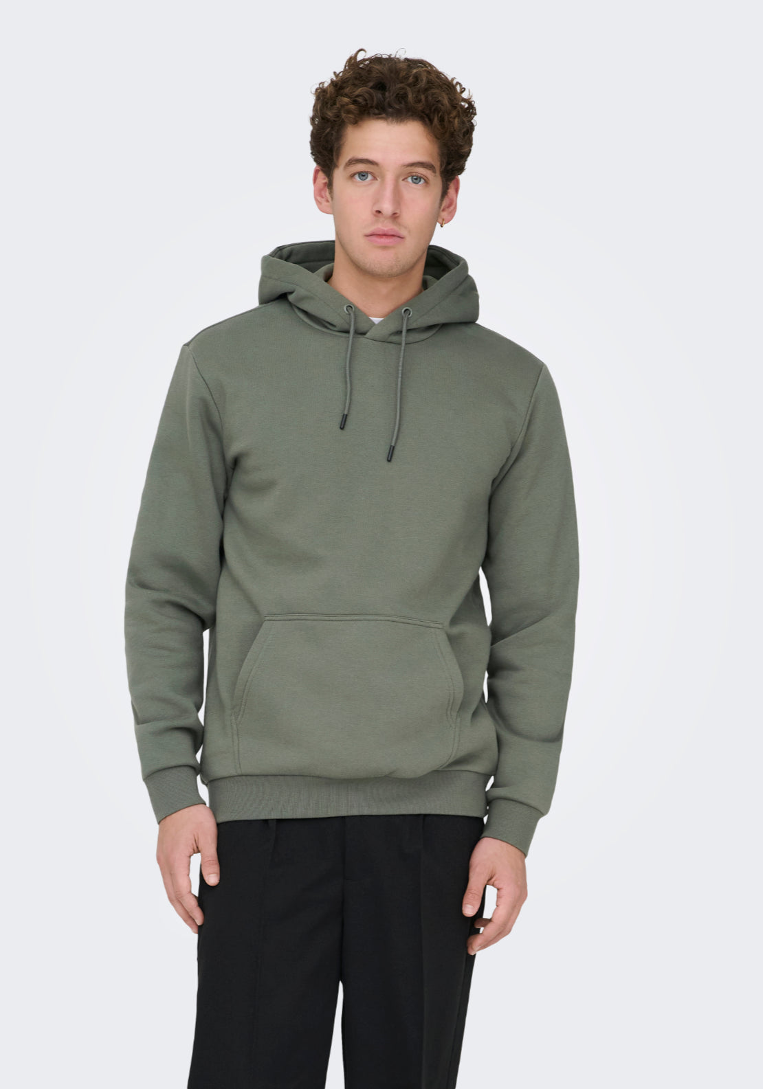 Only & Sons Onsceres Hoodie - Castor Gray 1 Shaws Department Stores