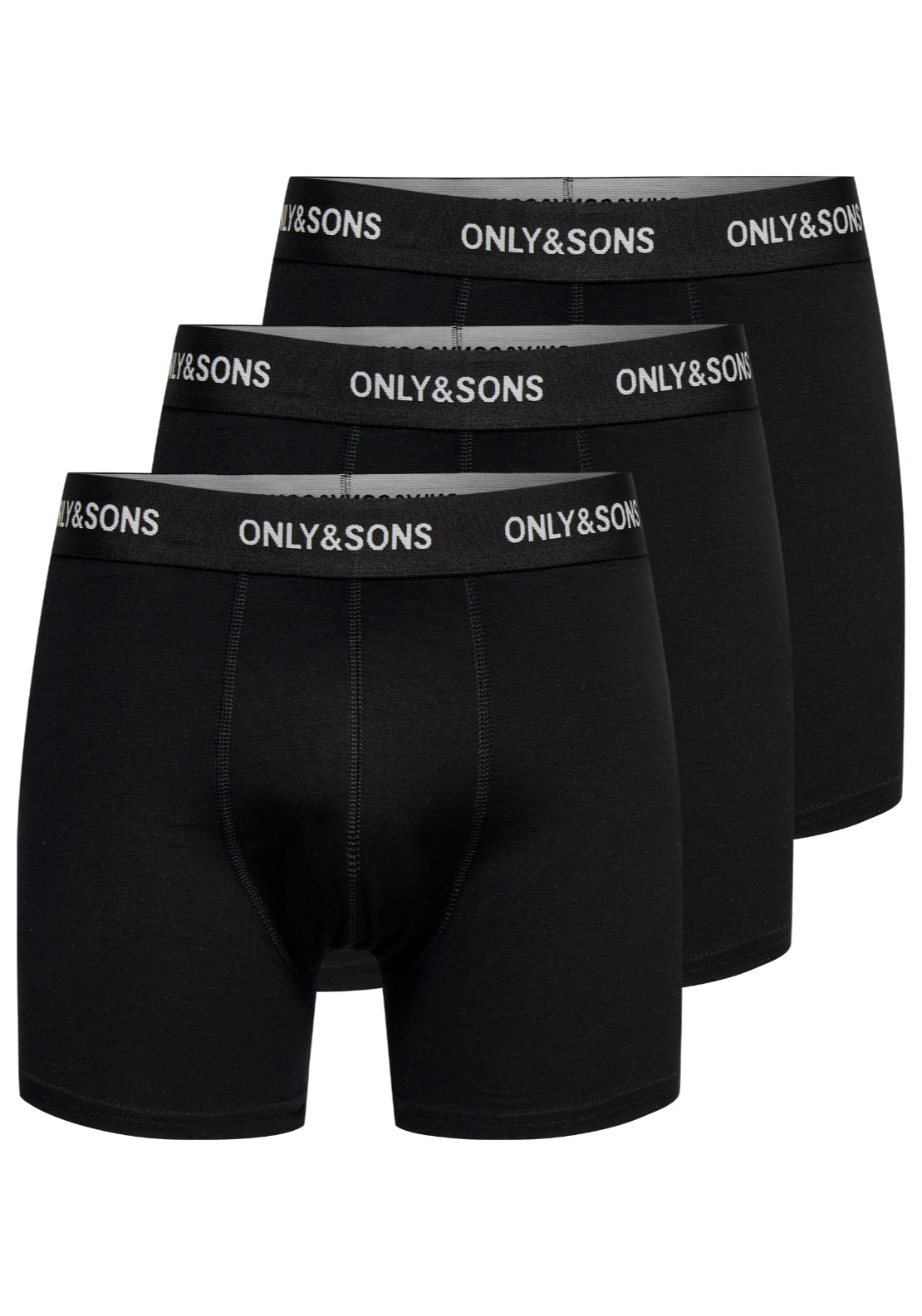 Only & Sons Onsbasic 3-Pack Boxer Briefs - Black 1 Shaws Department Stores