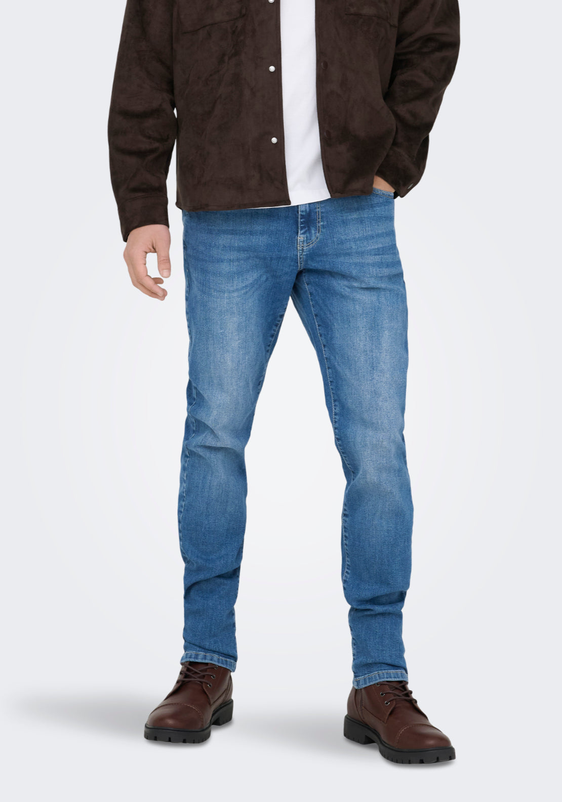 Only & Sons Onsloom Mid Rise Slim Fit Jeans - Blue 1 Shaws Department Stores