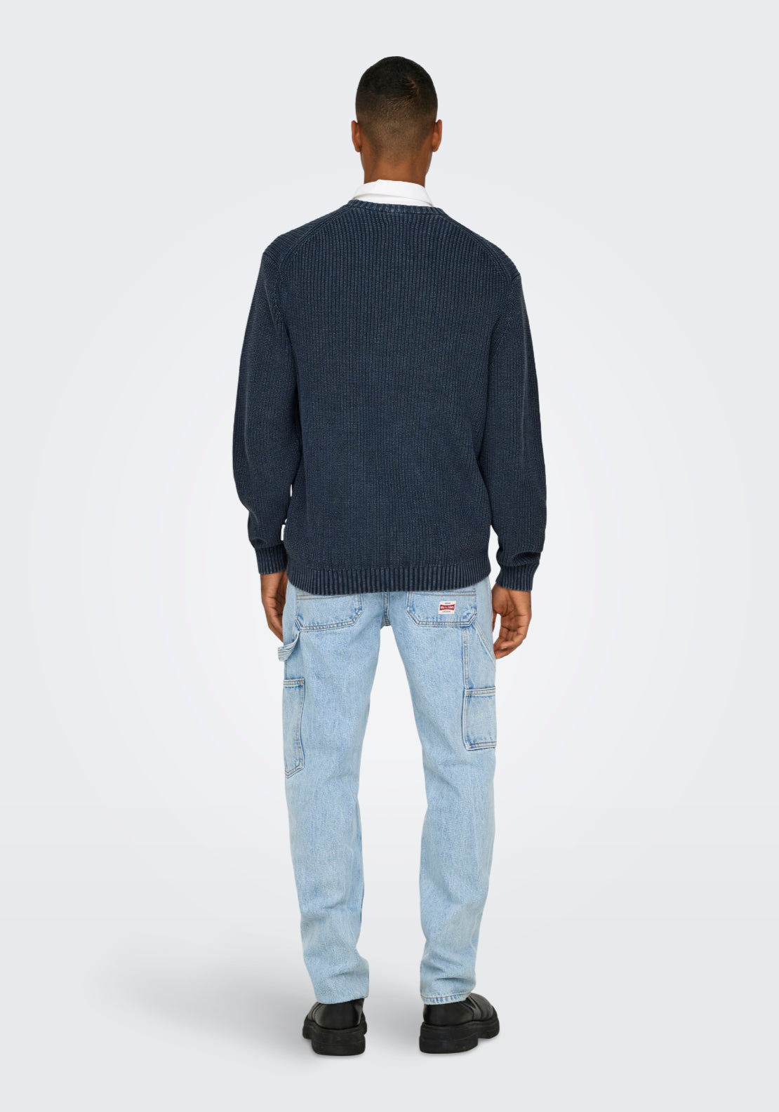 Only & Sons Rosu Crew Neck Knit - Blue 2 Shaws Department Stores