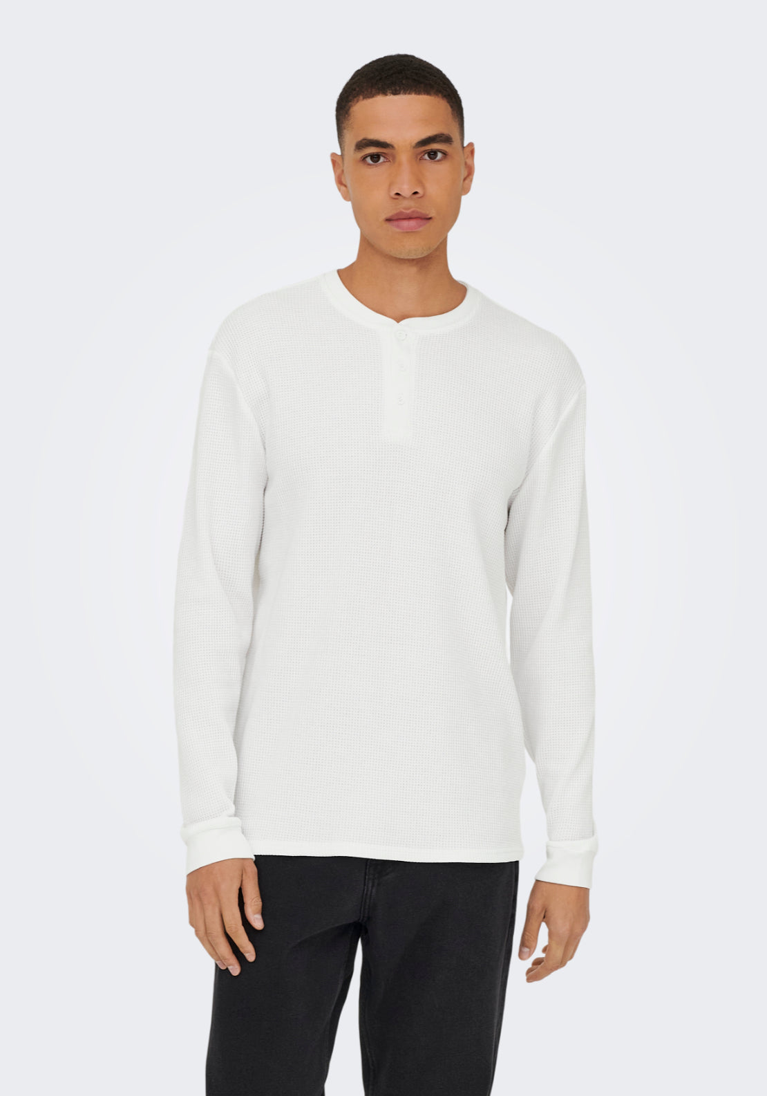 Only & Sons Onstobie Long Sleeve T-Shirt - White 4 Shaws Department Stores