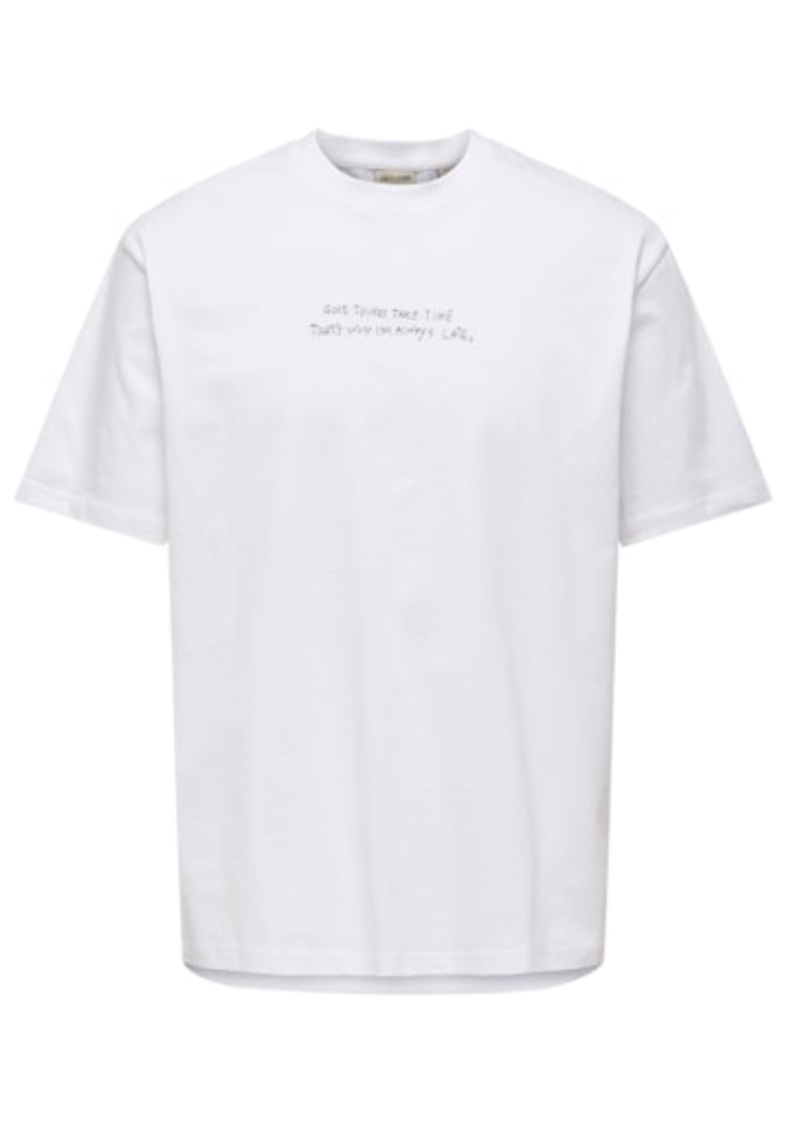 Only & Sons Onsaaron T-Shirt - White 1 Shaws Department Stores
