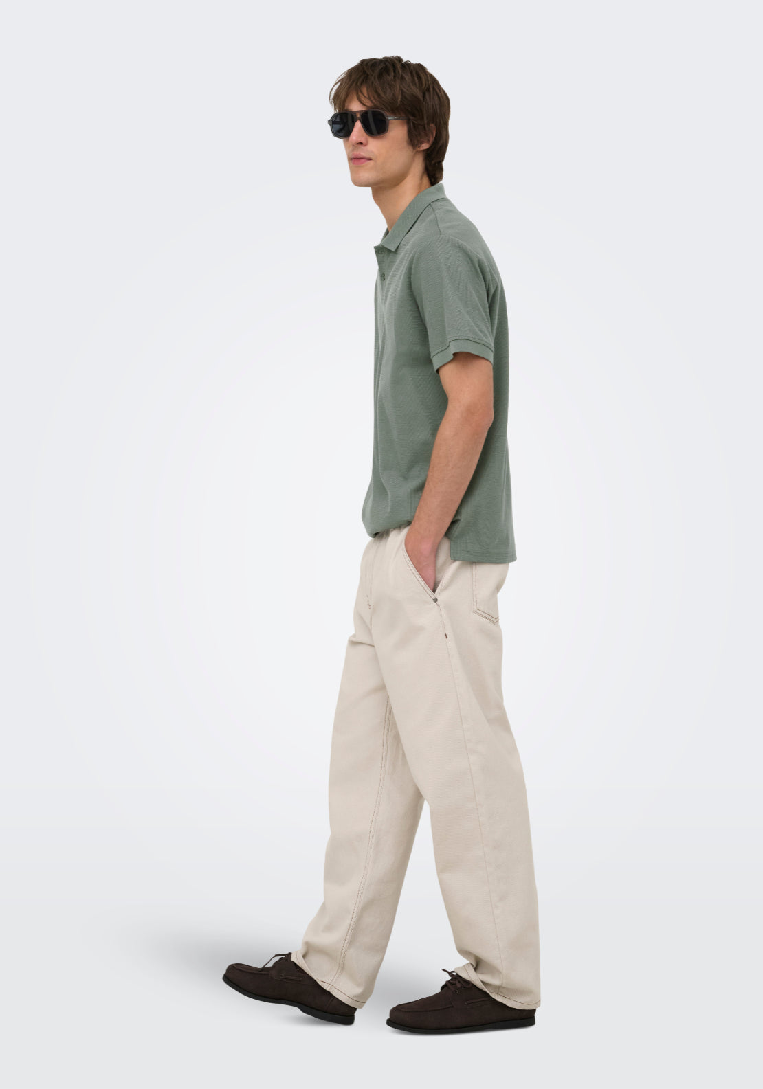 Only & Sons Short Sleeve Regular Polo Shirt - Castor Gray 3 Shaws Department Stores