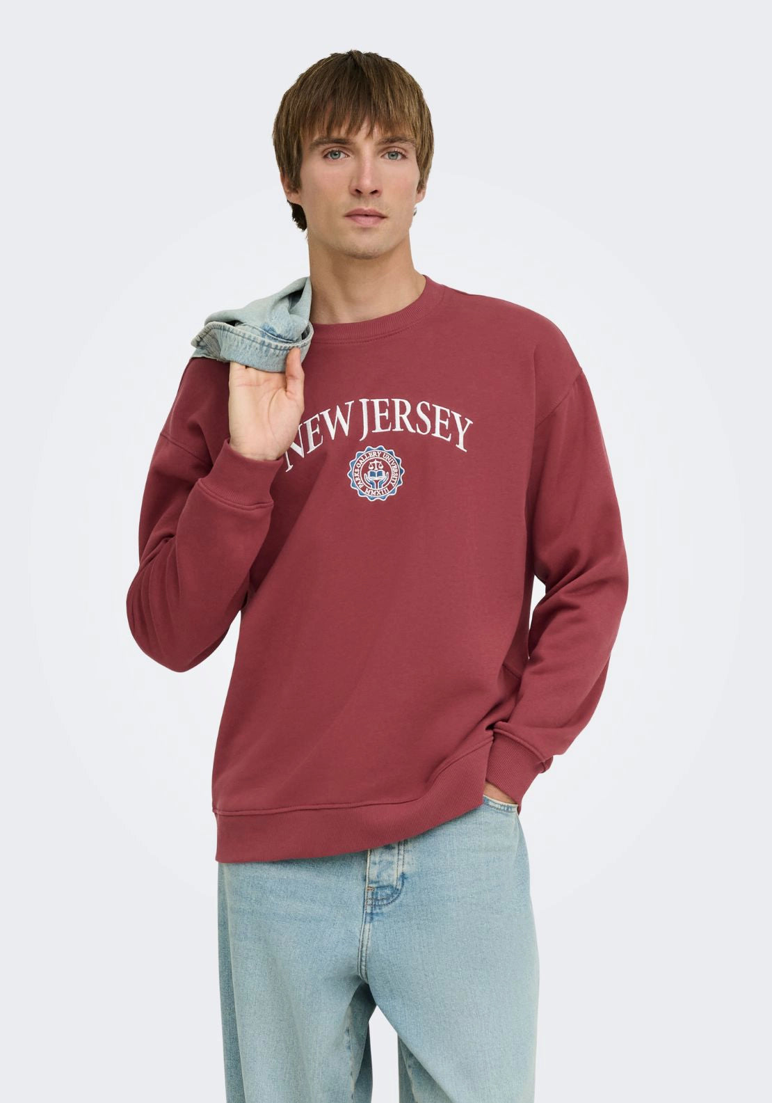 Connor Crew Neck Sweat - Burnt Russet