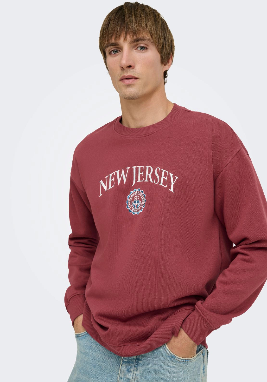 Connor Crew Neck Sweat - Burnt Russet