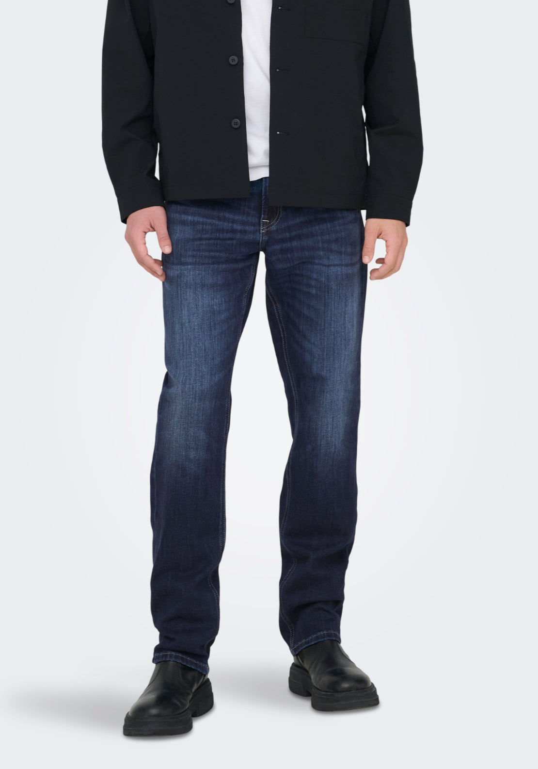 Only & Sons Onsweft Mid Waist Regular Fit Jeans - Blue 1 Shaws Department Stores