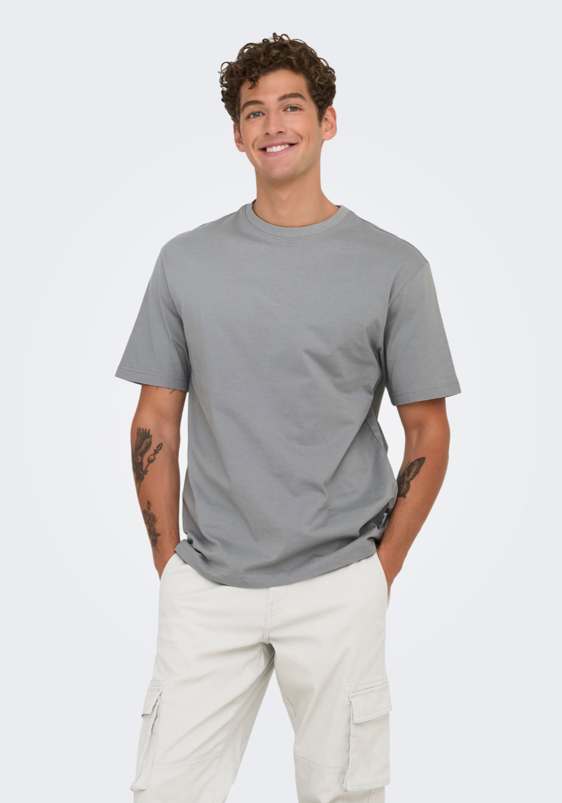 Only & Sons Onsfred T-Shirt - Ultimate Grey 1 Shaws Department Stores