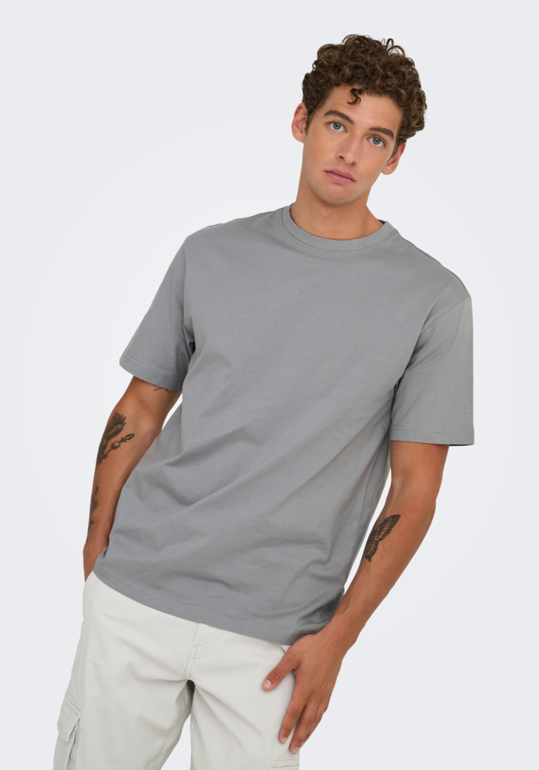 Only & Sons Onsfred T-Shirt - Ultimate Grey 4 Shaws Department Stores