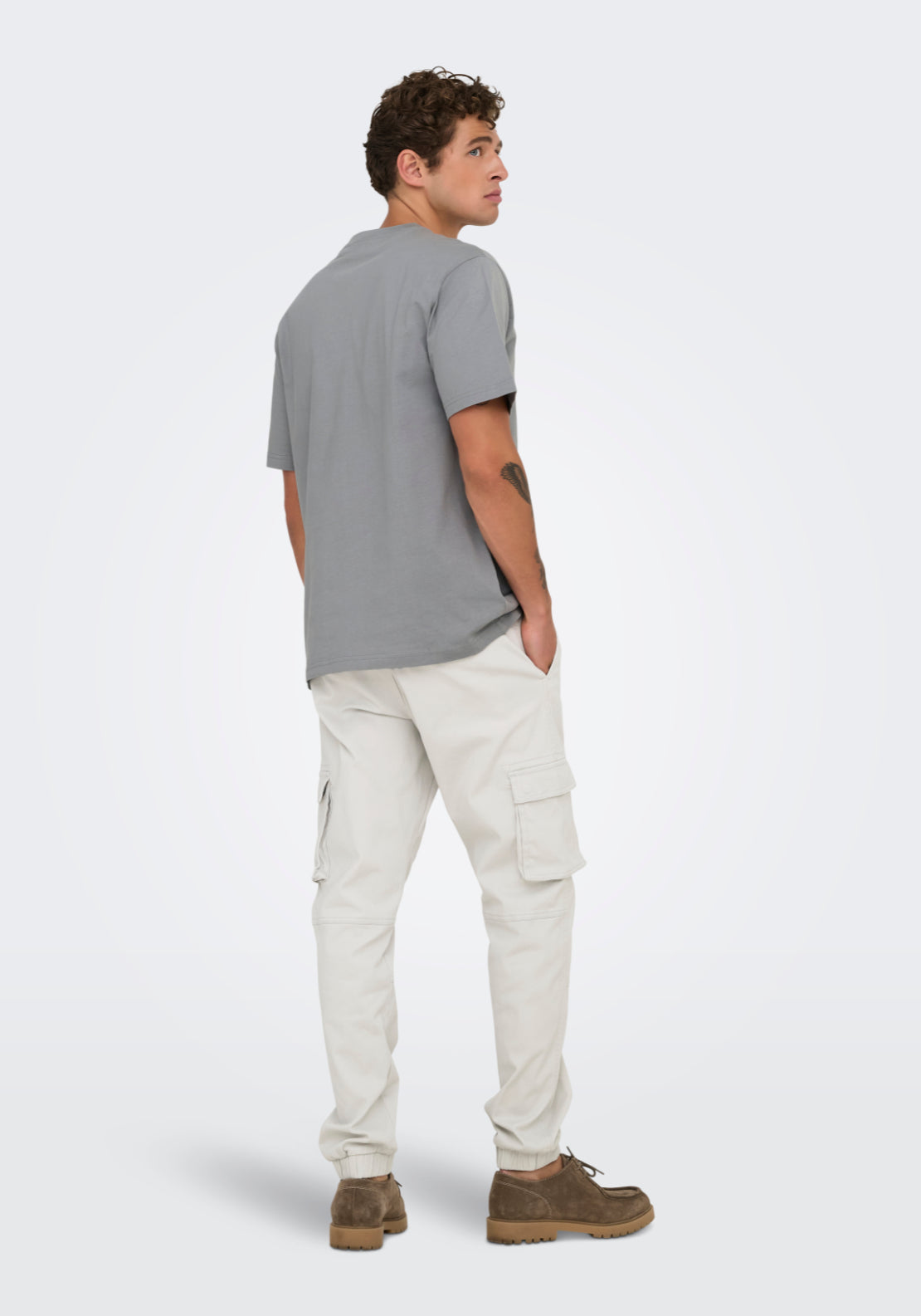 Only & Sons Onsfred T-Shirt - Ultimate Grey 2 Shaws Department Stores