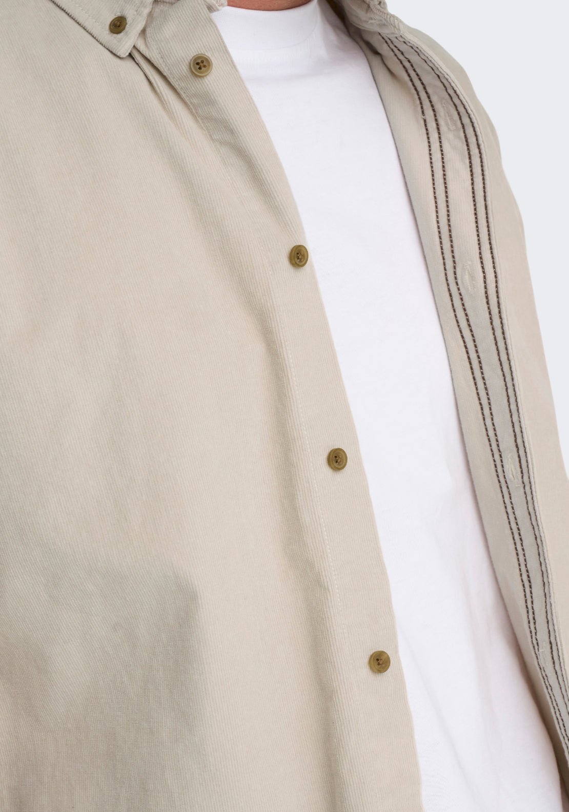Only & Sons Onsmichael Cord Shirt - Silver Lining 3 Shaws Department Stores