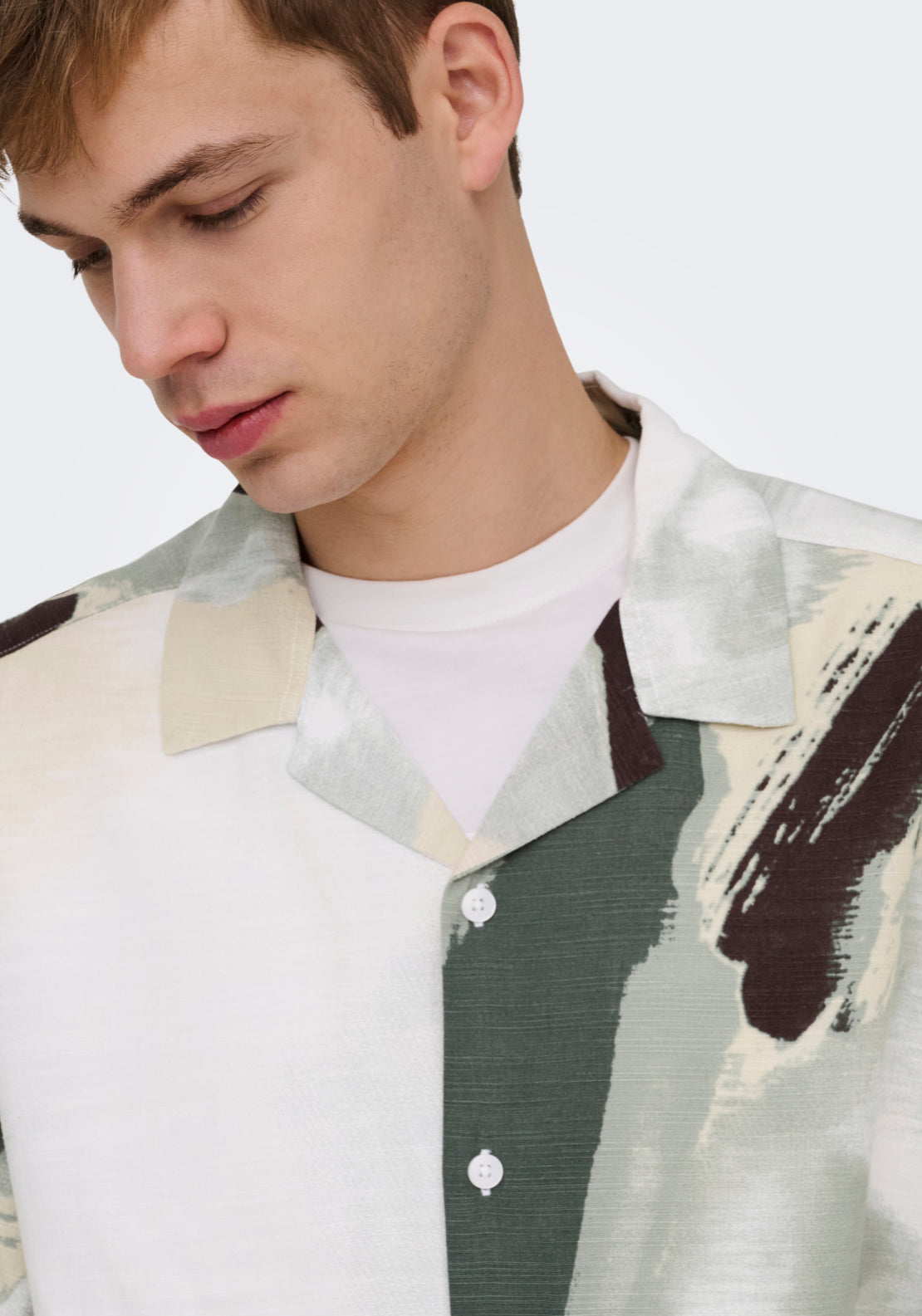Only & Sons Harvi Resort Shirt - White 3 Shaws Department Stores