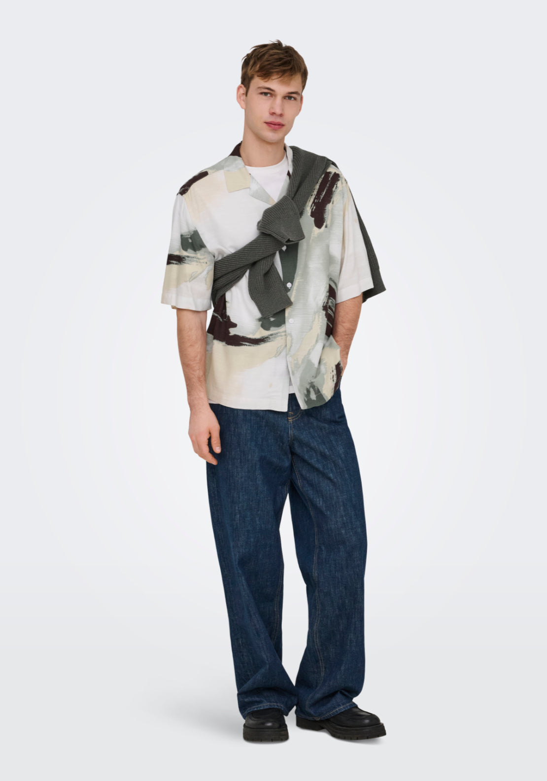 Only & Sons Harvi Resort Shirt - White 5 Shaws Department Stores
