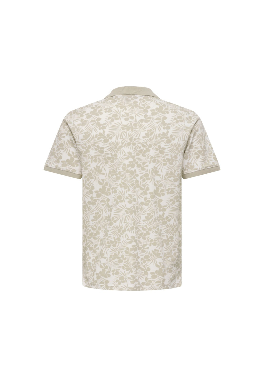 Only & Sons Short Sleeve Print Polo Shirt - Silver Lining 2 Shaws Department Stores