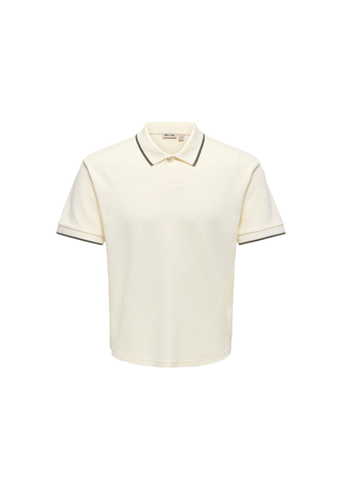 Only & Sons Tomon Structured Polo - Egret Stripe - Vetiver 1 Shaws Department Stores