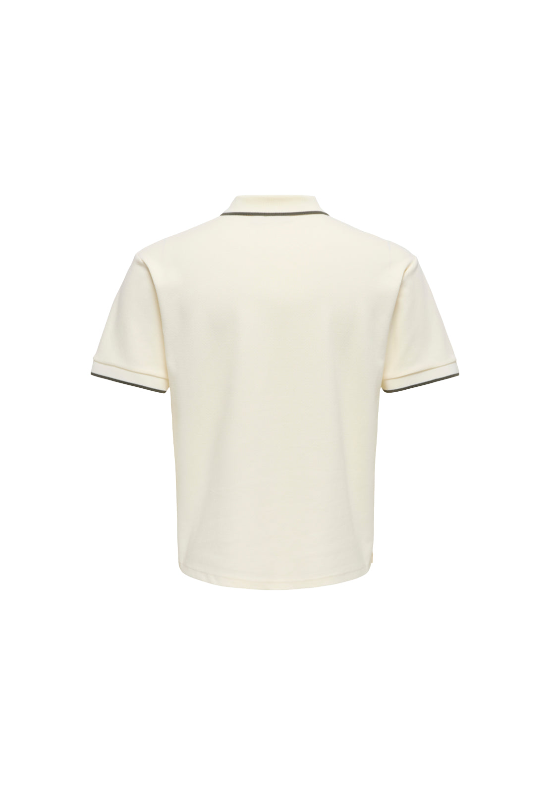 Only & Sons Tomon Structured Polo - Egret Stripe - Vetiver 2 Shaws Department Stores
