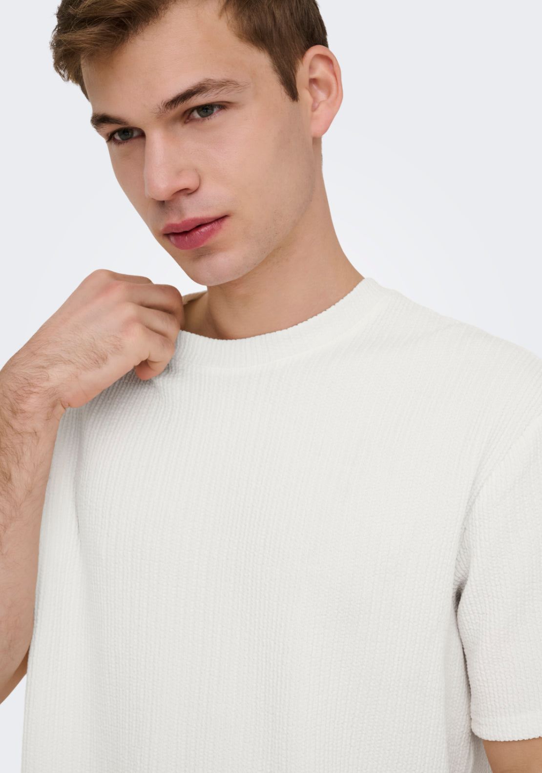 Only & Sons Short Sleeve T-Shirt - Cloud Dancer 3 Shaws Department Stores