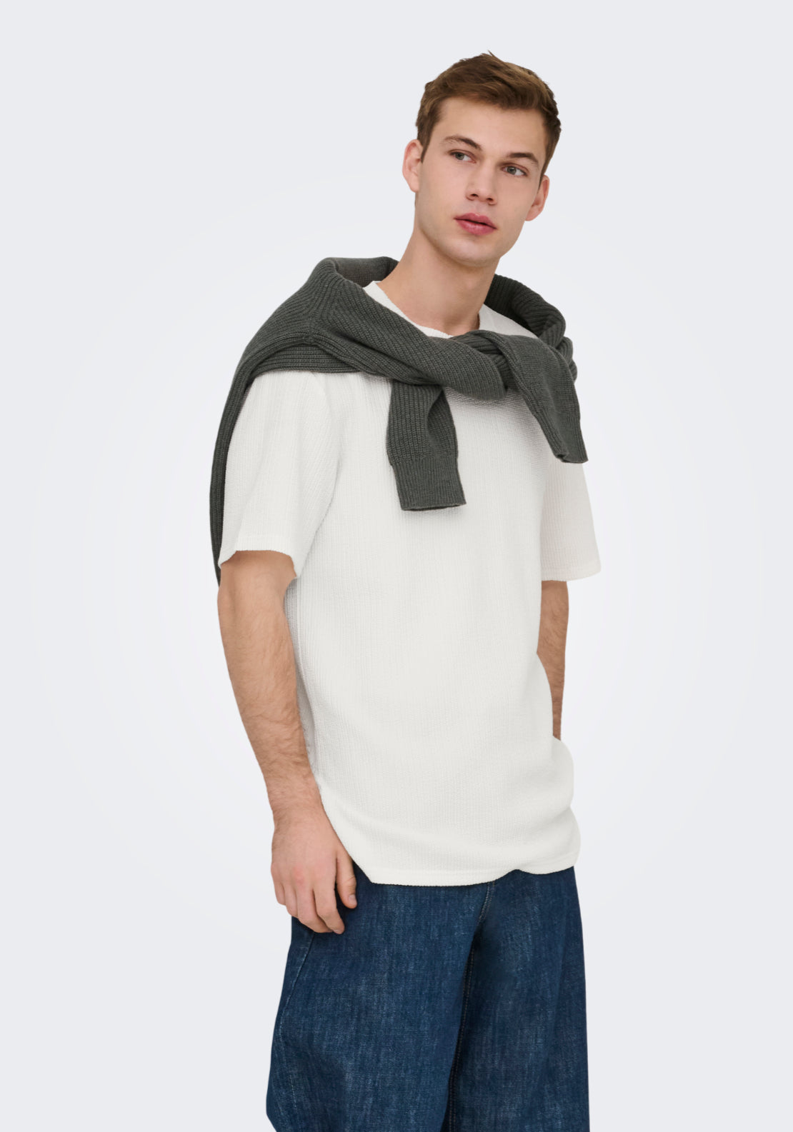 Only & Sons Short Sleeve T-Shirt - Cloud Dancer 1 Shaws Department Stores