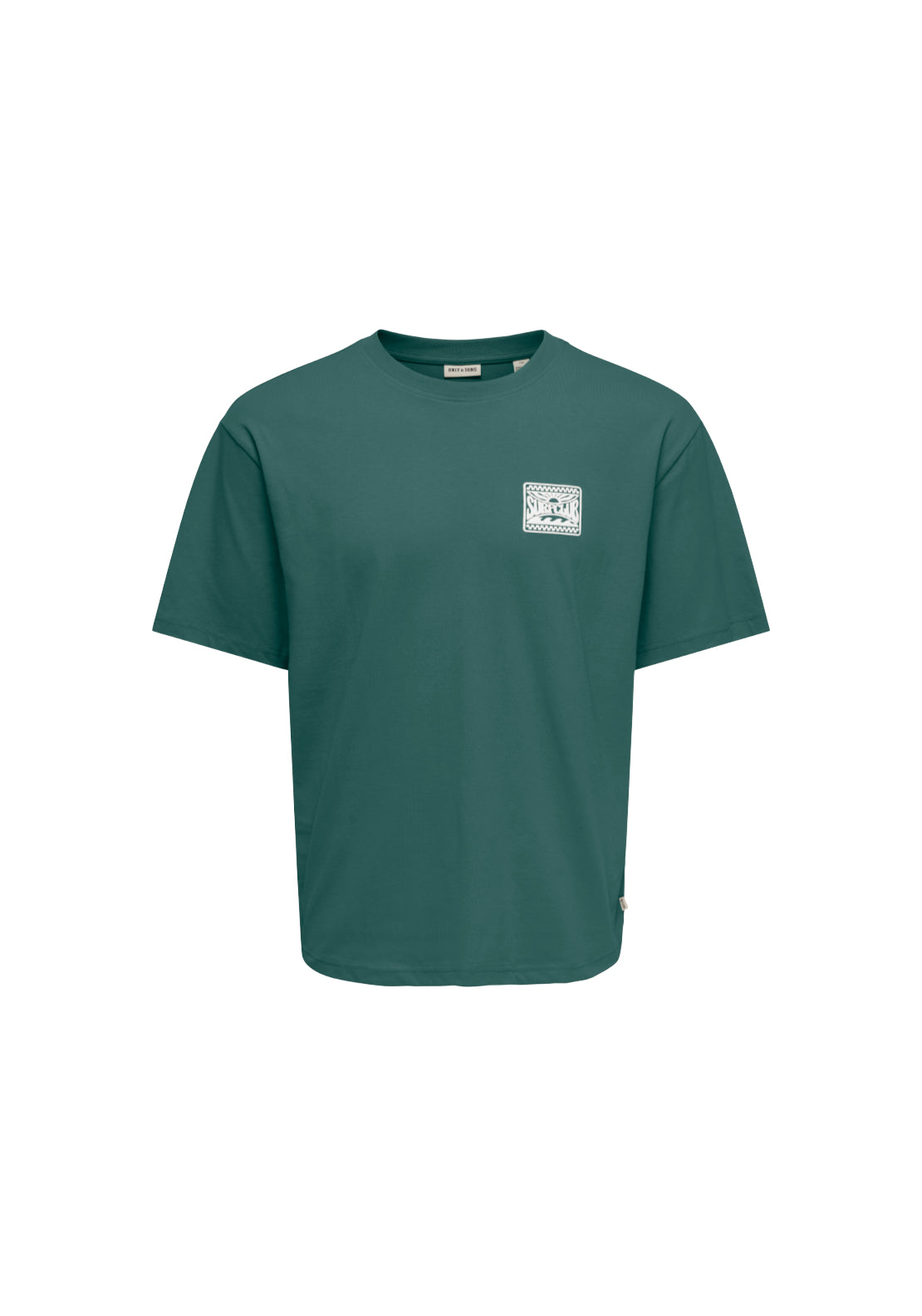 Only & Sons Relaxed Print T-Shirt - Silver Pine 5 Shaws Department Stores