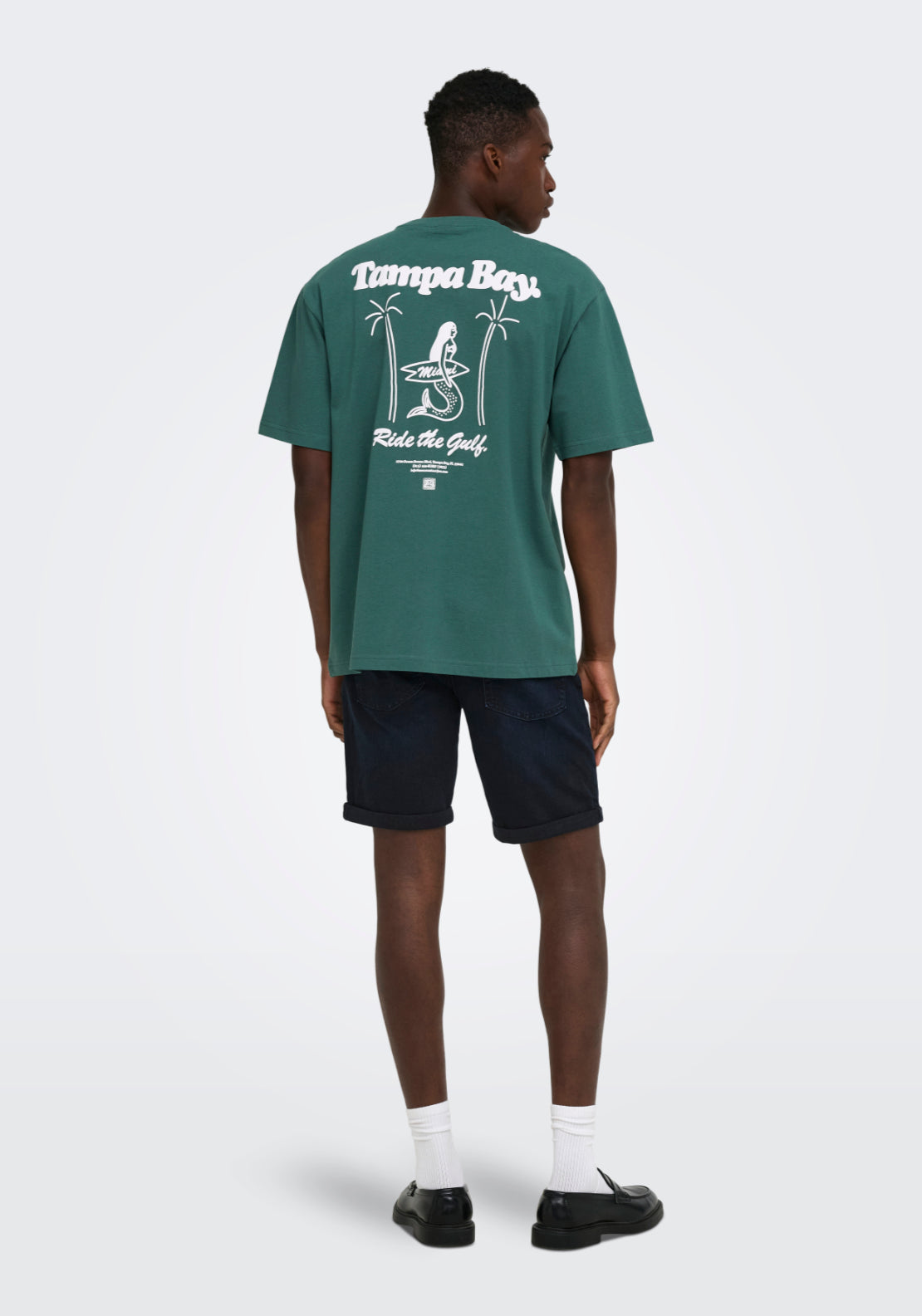 Only & Sons Relaxed Print T-Shirt - Silver Pine 2 Shaws Department Stores