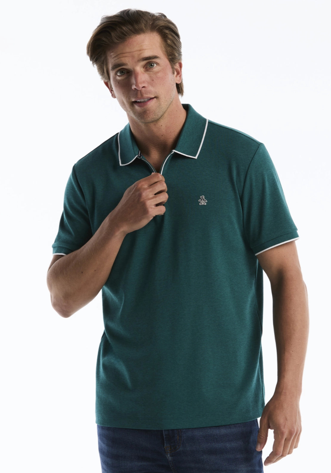Short Sleeve Polo Shirt - Fall Storm Heather
