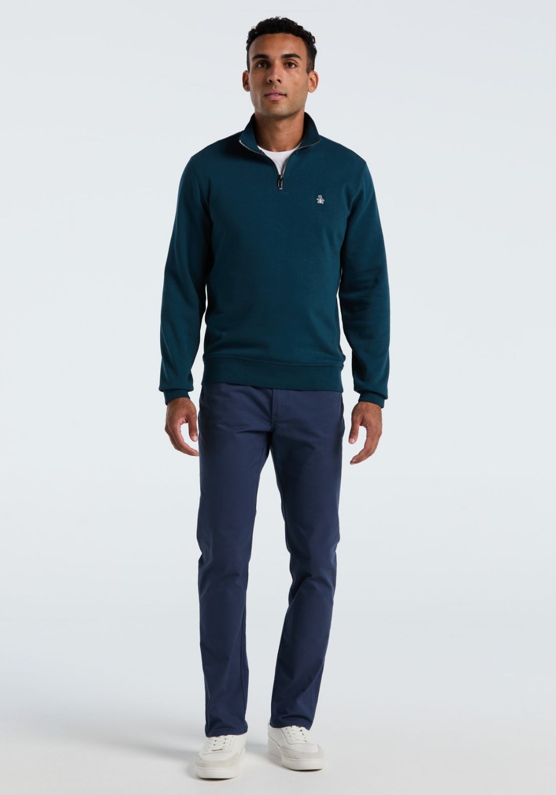 Penguin Original Quarter Zip Fleece Sweatshirt with Pete Logo - Dark Sapphire 4 Shaws Department Stores