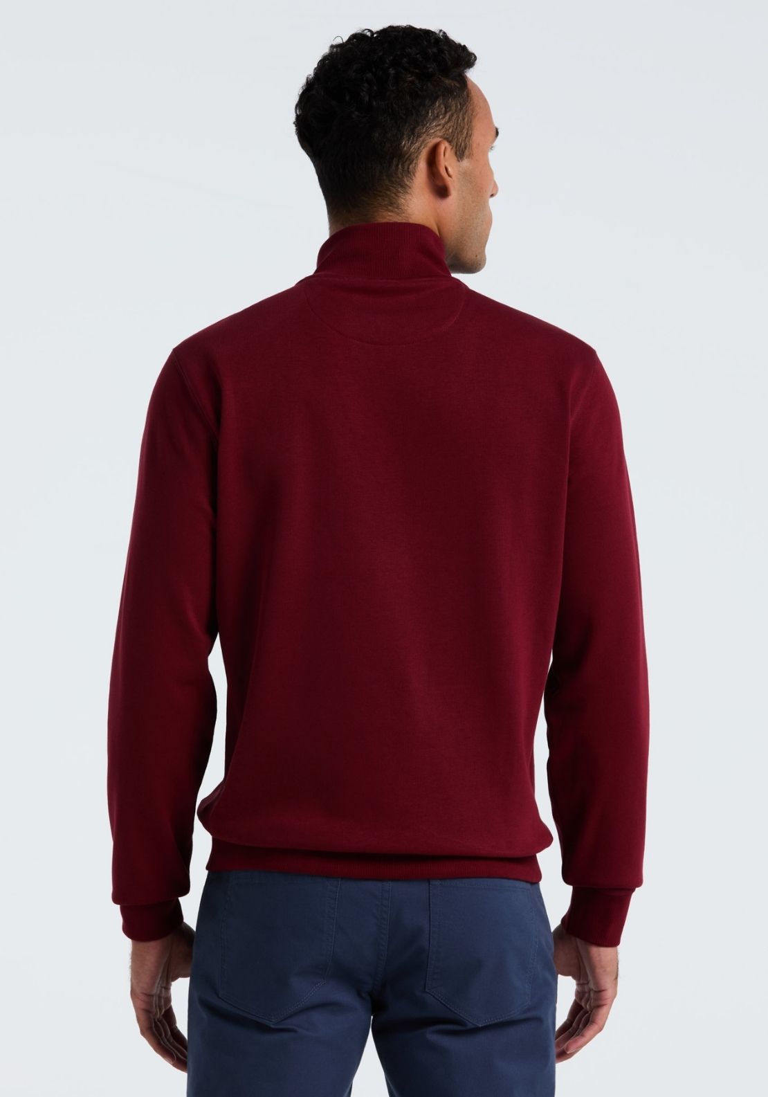 Original Quarter Zip Fleece Sweatshirt with Pete Logo - Cabernet