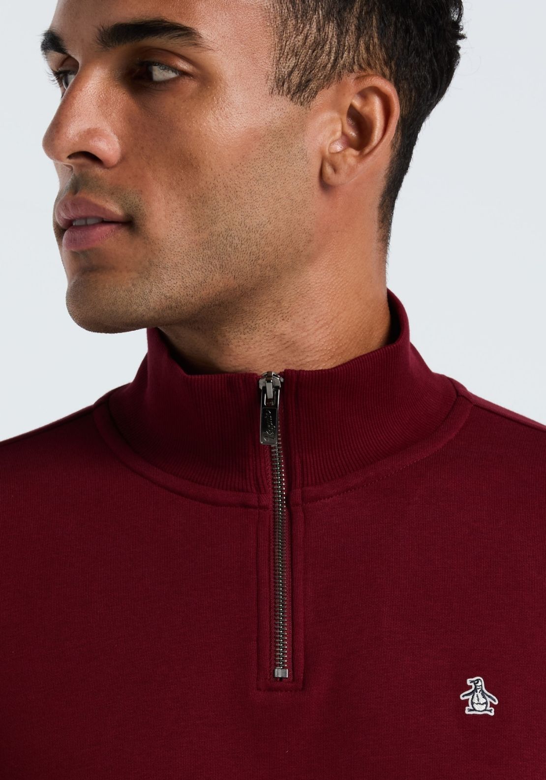 Original Quarter Zip Fleece Sweatshirt with Pete Logo - Cabernet