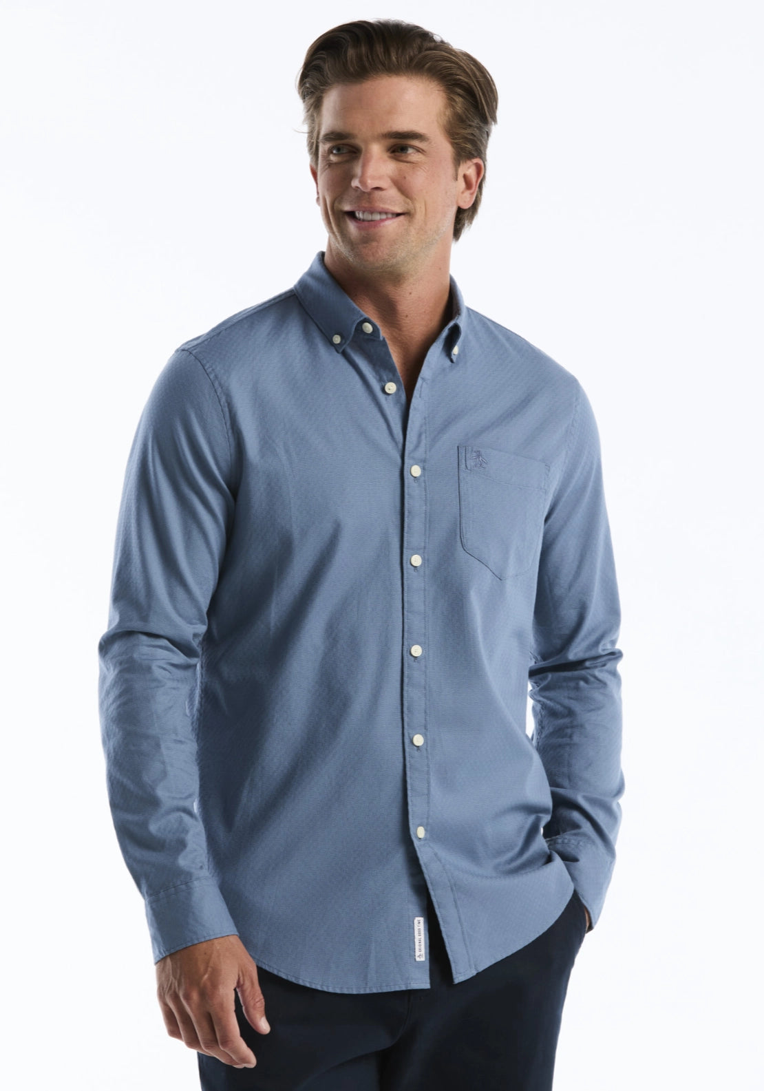 Long Sleeve Plain Shirt - Blue