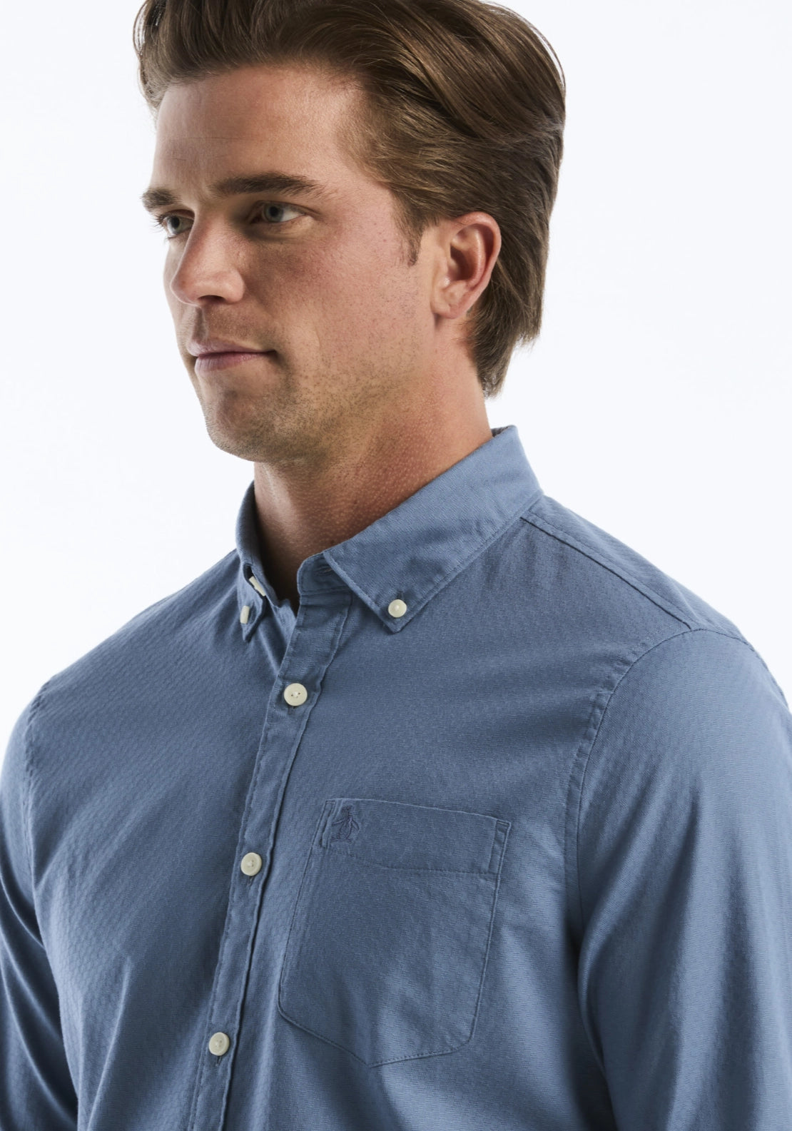 Long Sleeve Plain Shirt - Blue