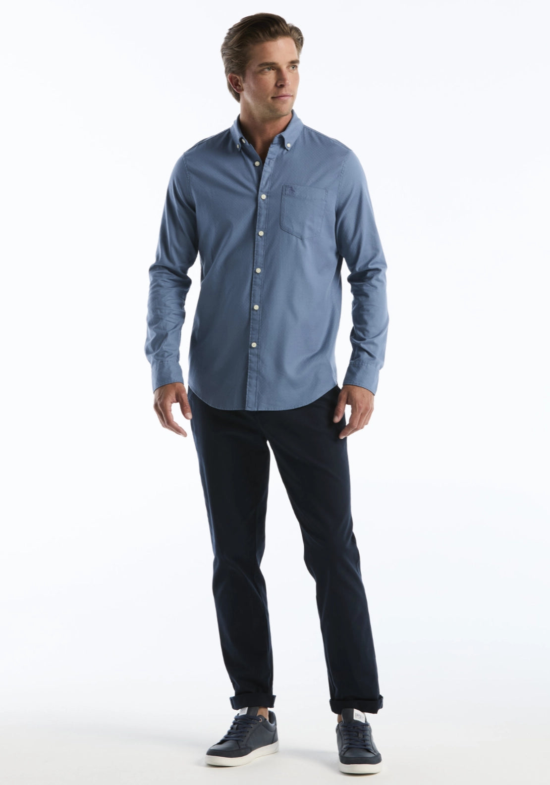 Long Sleeve Plain Shirt - Blue