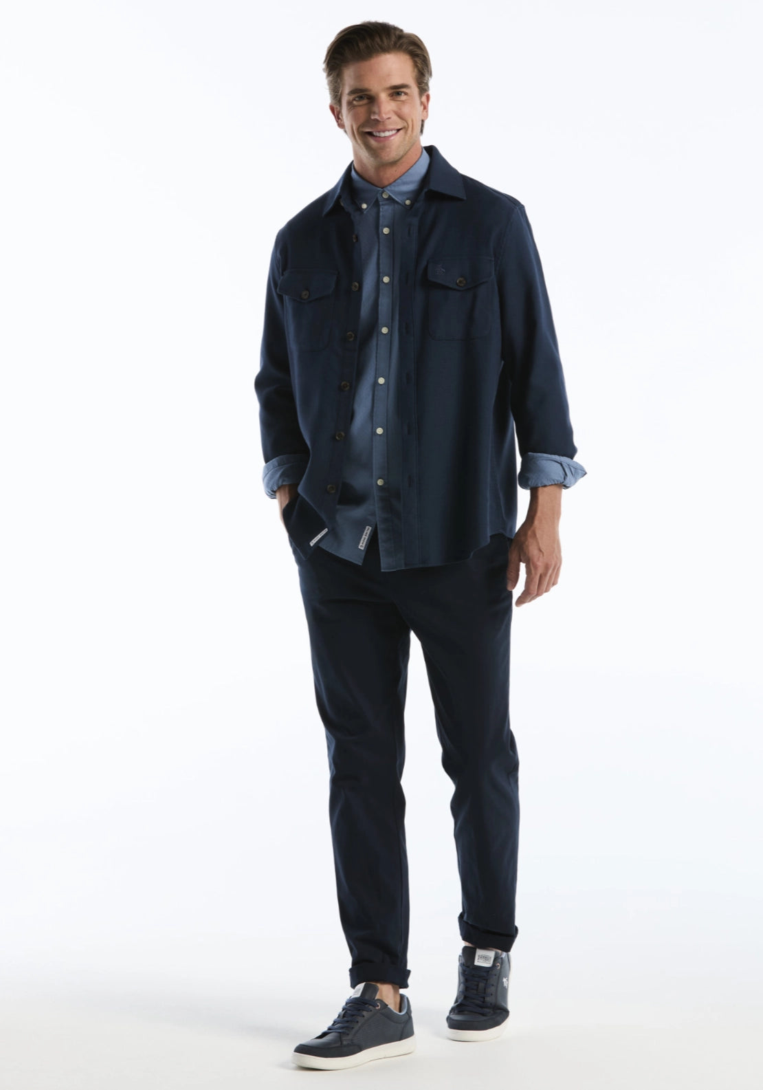 Long Sleeve Plain Shirt - Blue