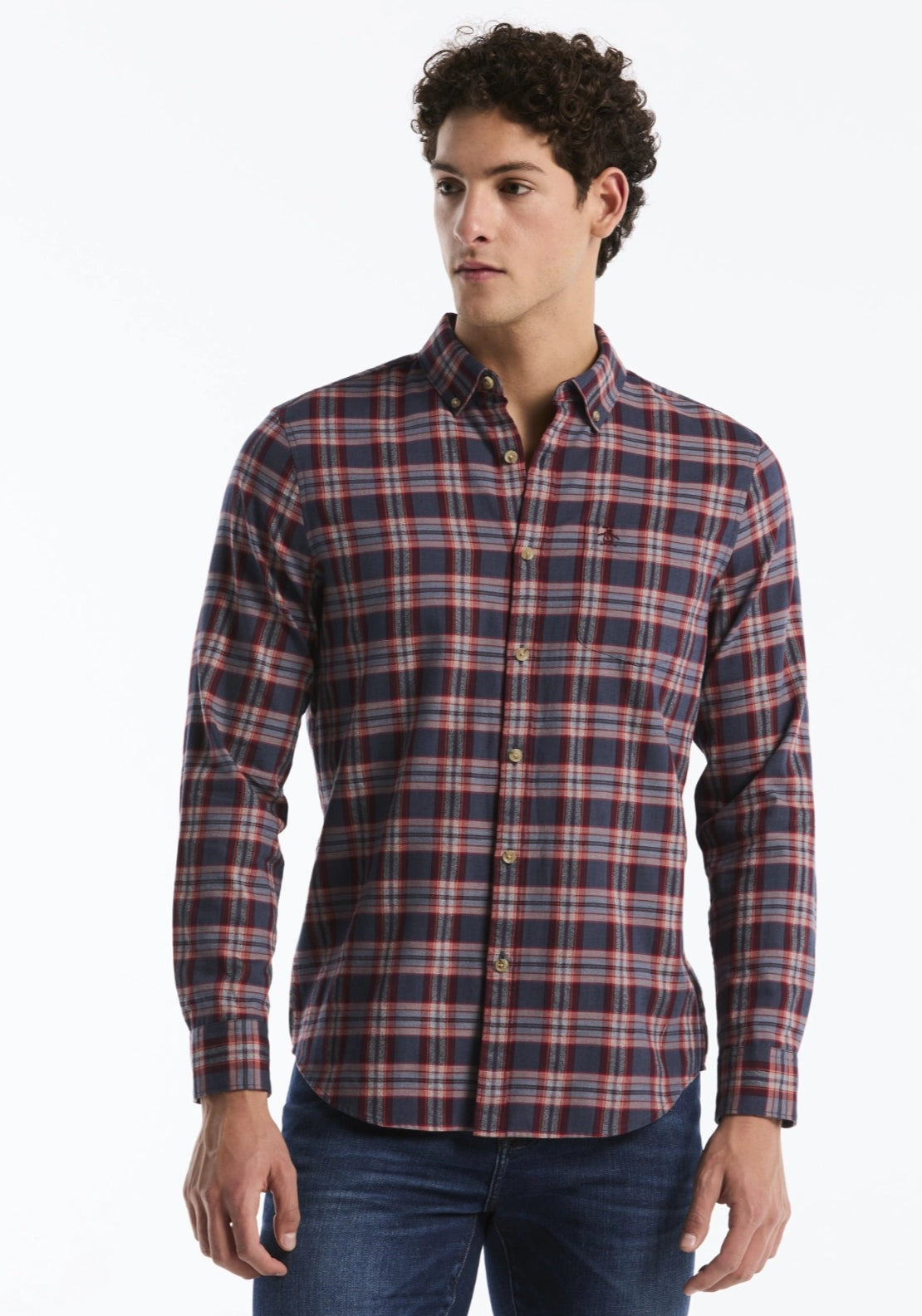 Long Sleeve Check Shirt - Dark Sapphire