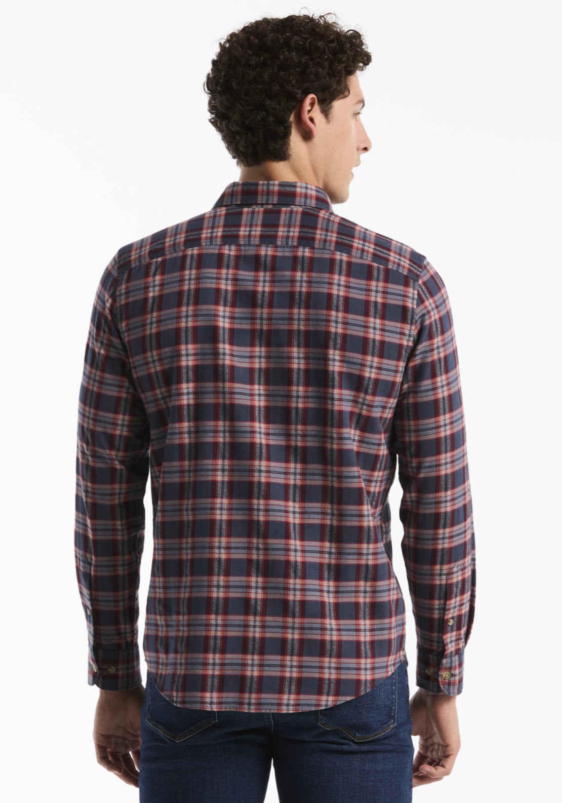 Long Sleeve Check Shirt - Dark Sapphire