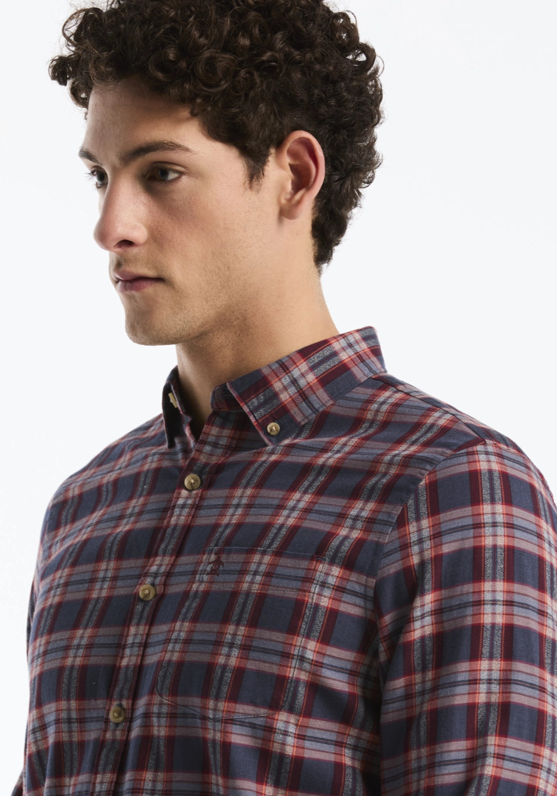 Long Sleeve Check Shirt - Dark Sapphire