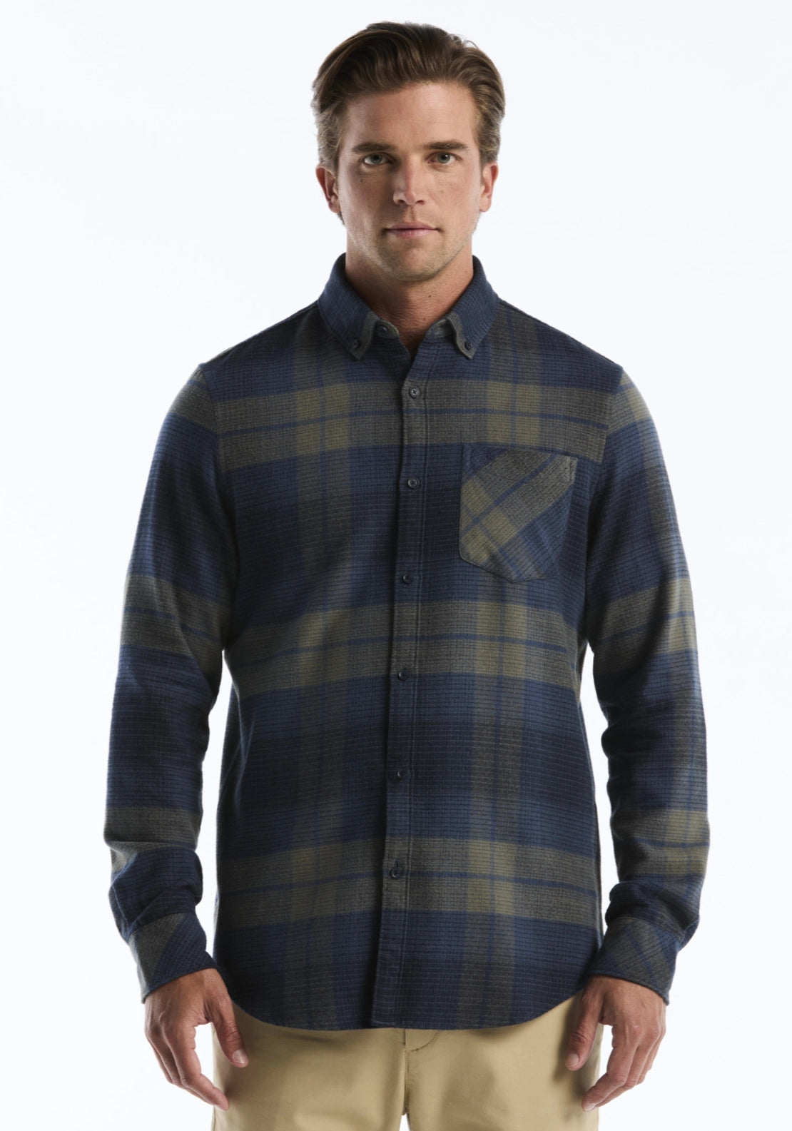 Long Sleeve Check Shirt - Sargasso Sea