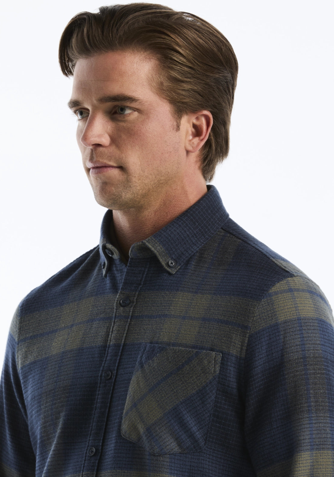 Long Sleeve Check Shirt - Sargasso Sea